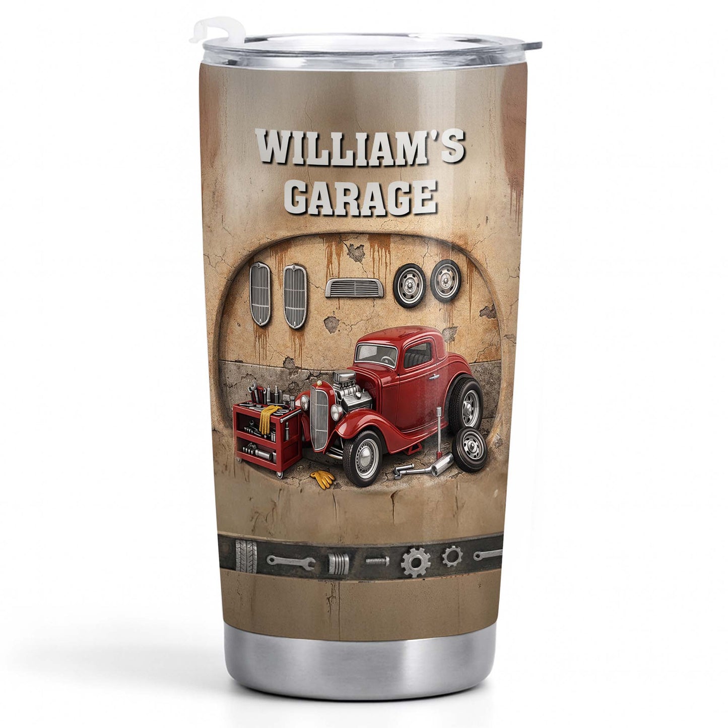 My Garage Classic Red Car And Tools