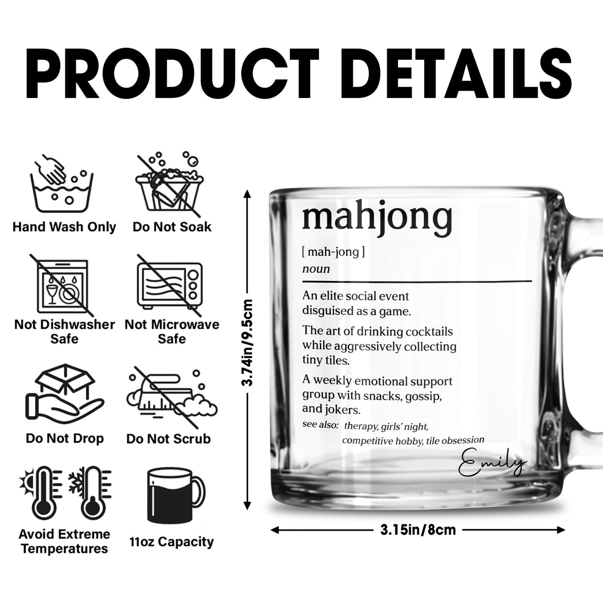 Mahjong Definition An Elite Social Event Disguised As A Game - Personalized Custom Glass Mug - HOB275_GLM