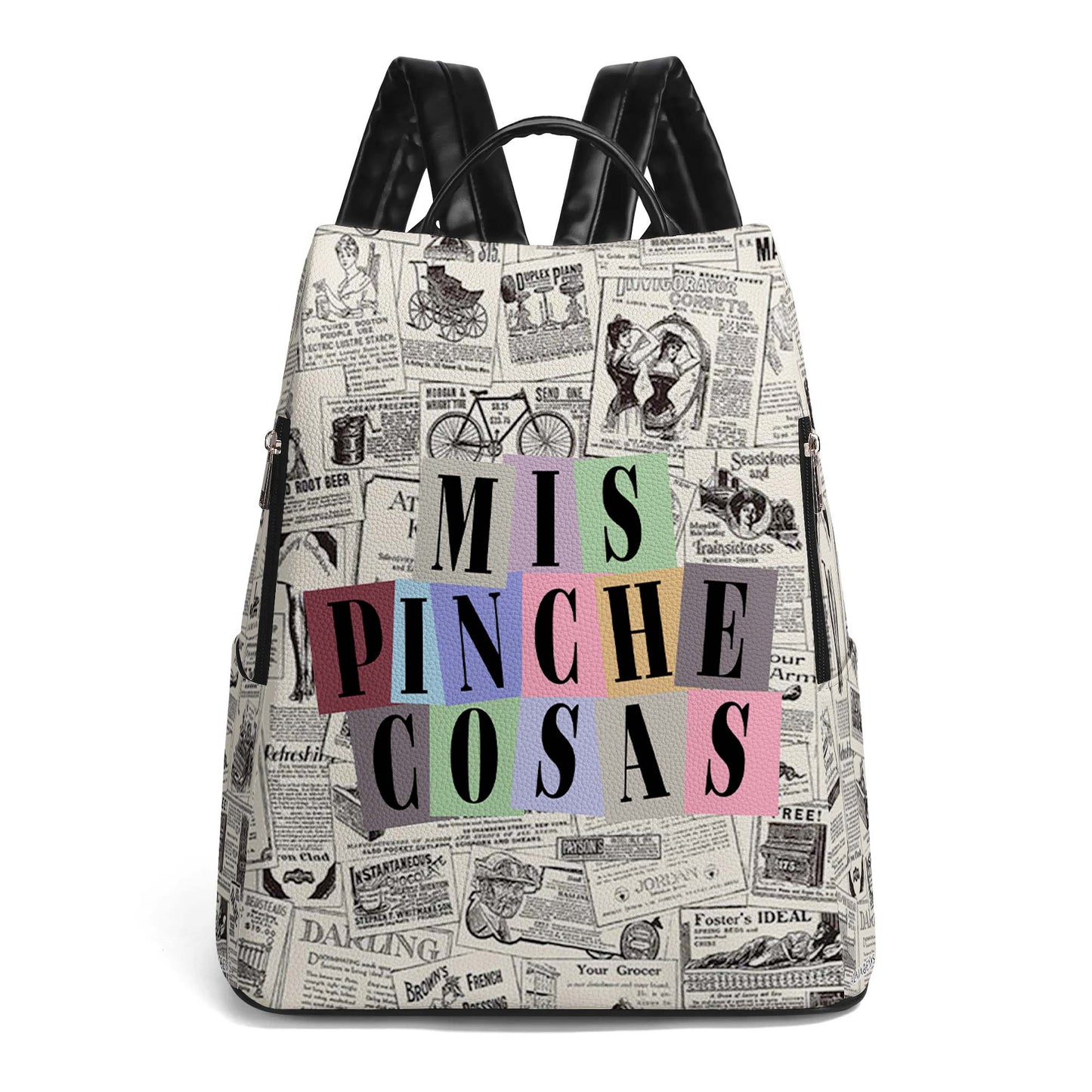 Mis Pinche Cosas - Mochila de cuero personalizada - HS001_BP