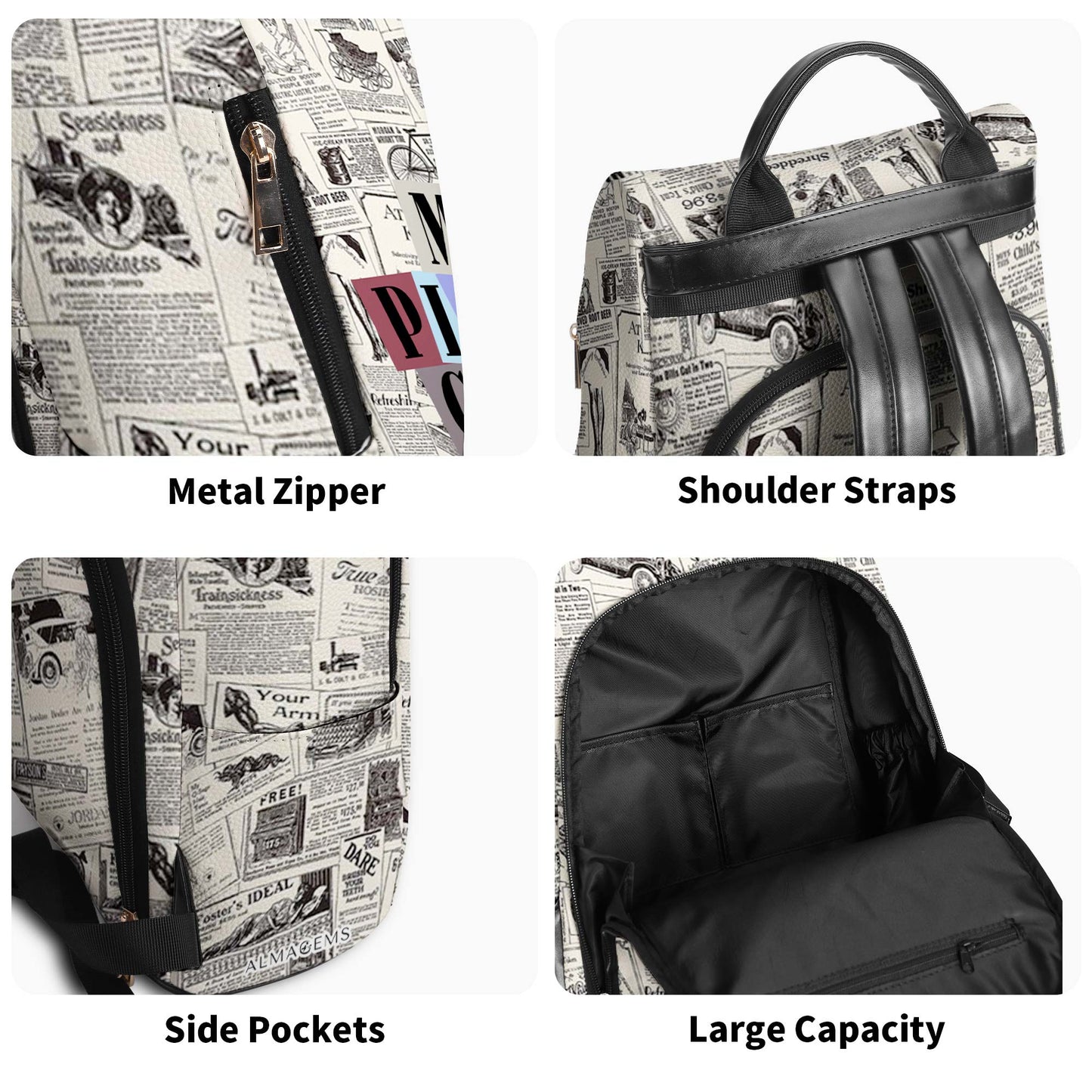 Mis Pinche Cosas - Mochila de cuero personalizada - HS001_BP
