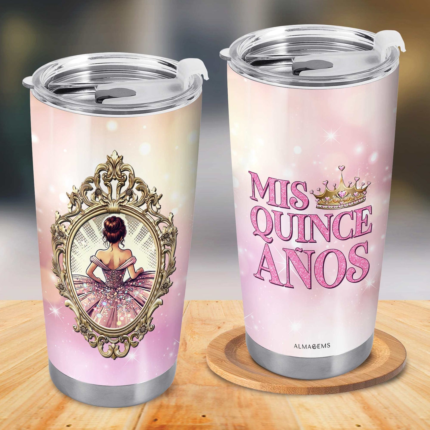 Mes Cinq Années - Gobelet personnalisé en acier inoxydable 20 oz 30 oz - HS007_TB