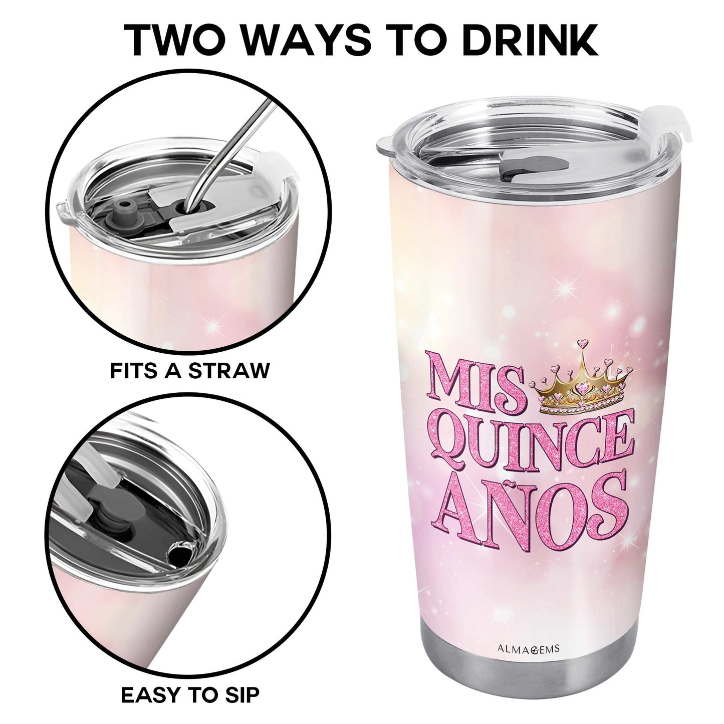 Mes Cinq Années - Gobelet personnalisé en acier inoxydable 20 oz 30 oz - HS007_TB