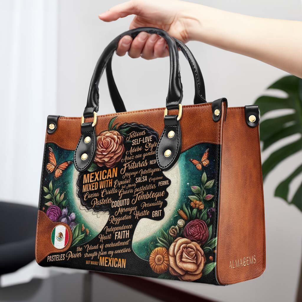 Hispanique mixte avec… - Sac à main en cuir personnalisé - HS018_HB