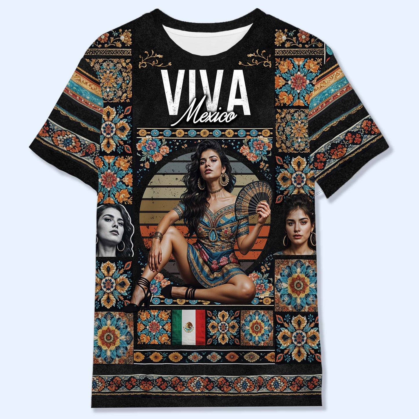 Mexico Vintage Bootleg Style T-Shirt - Personalized Custom Unisex All-Over Printed T-Shirt - HS028_3T