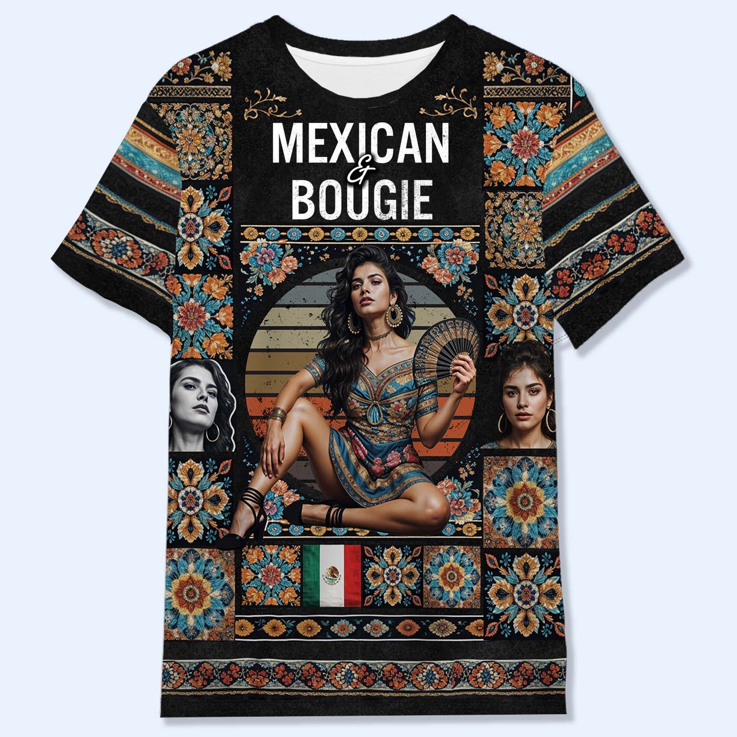 Mexico Vintage Bootleg Style T-Shirt - Personalized Custom Unisex All-Over Printed T-Shirt - HS028_3T