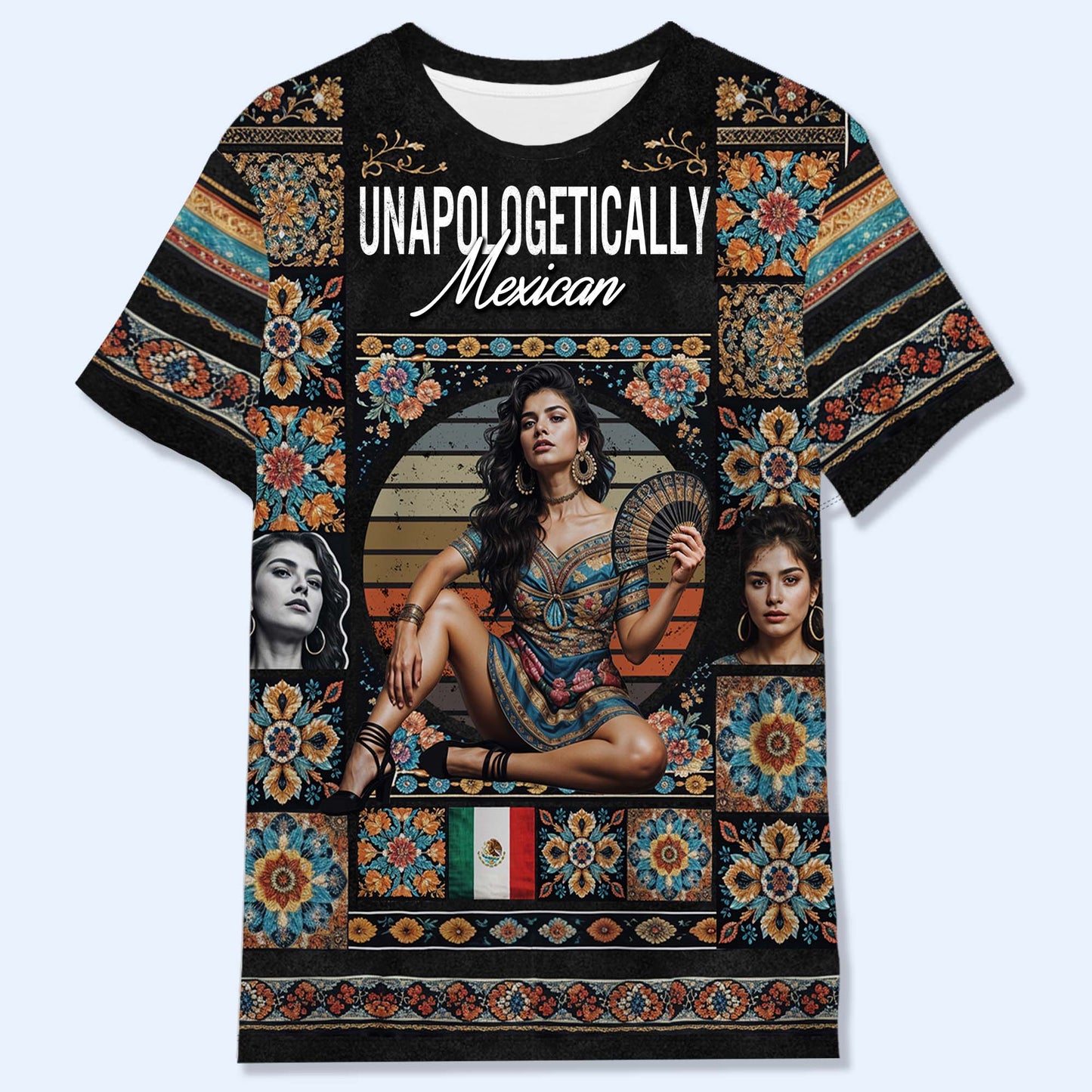 Mexico Vintage Bootleg Style T-Shirt - Personalized Custom Unisex All-Over Printed T-Shirt - HS028_3T