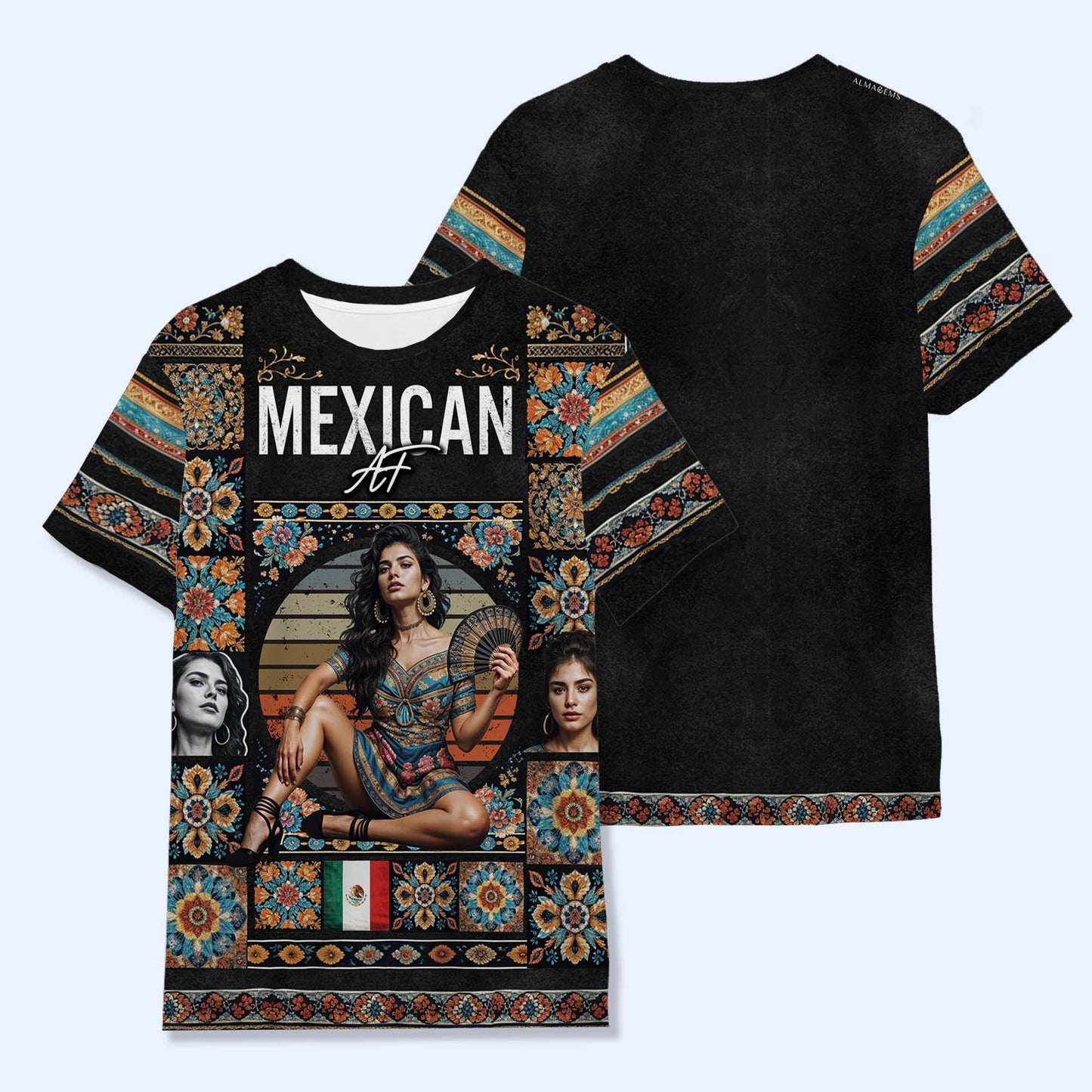 Mexico Vintage Bootleg Style T-Shirt - Personalized Custom Unisex All-Over Printed T-Shirt - HS028_3T