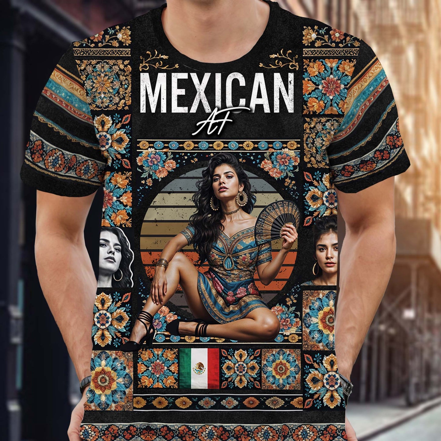 Mexico Vintage Bootleg Style T-Shirt - Personalized Custom Unisex All-Over Printed T-Shirt - HS028_3T