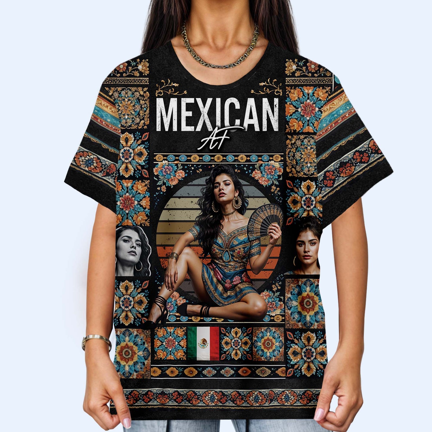 Mexico Vintage Bootleg Style T-Shirt - Personalized Custom Unisex All-Over Printed T-Shirt - HS028_3T