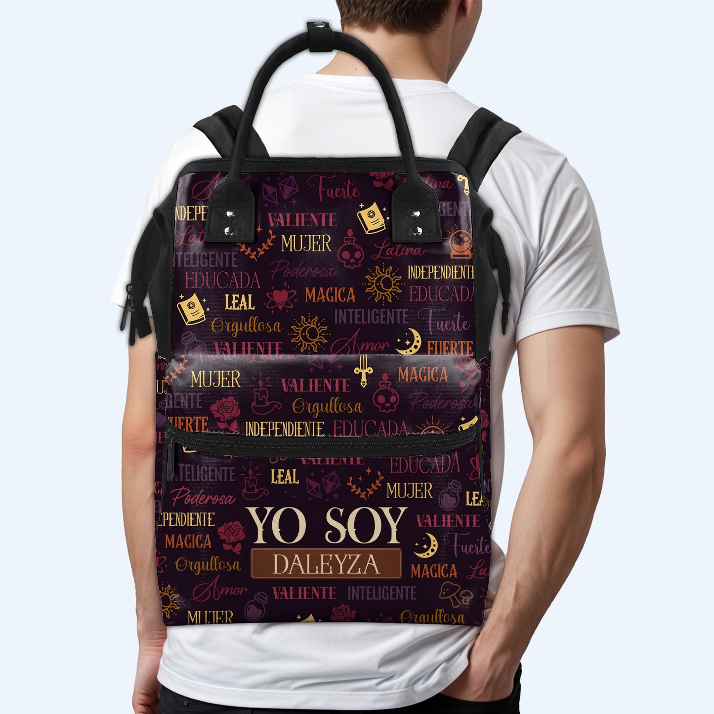 Yo Soy - Mochila de viaje personalizada con diseño de pico de pato - HS033_DKB