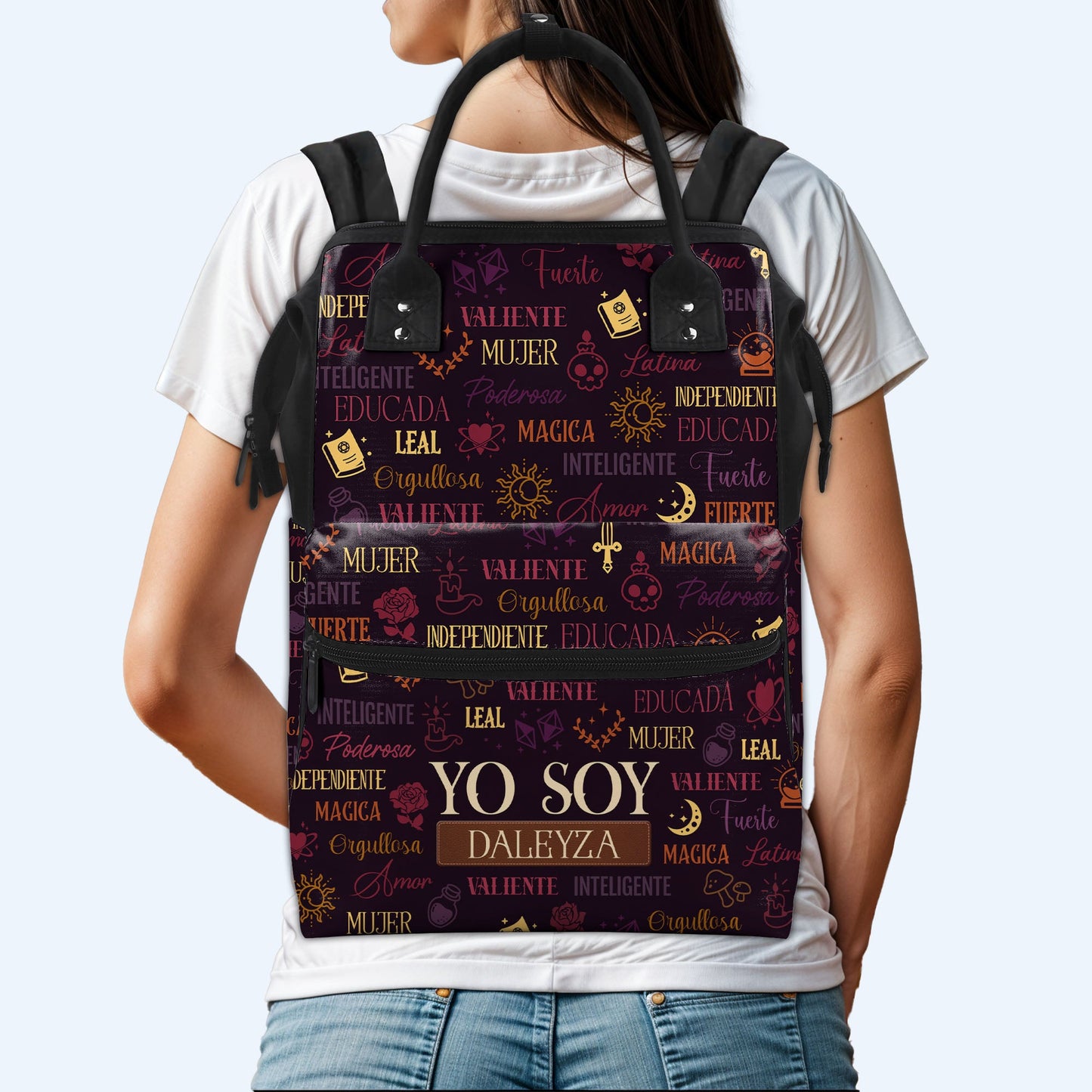 Yo Soy - Mochila de viaje personalizada con diseño de pico de pato - HS033_DKB