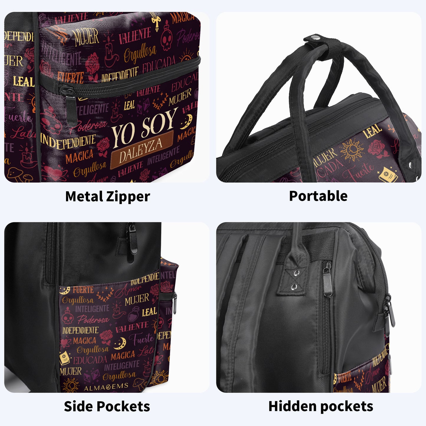 Yo Soy - Mochila de viaje personalizada con diseño de pico de pato - HS033_DKB
