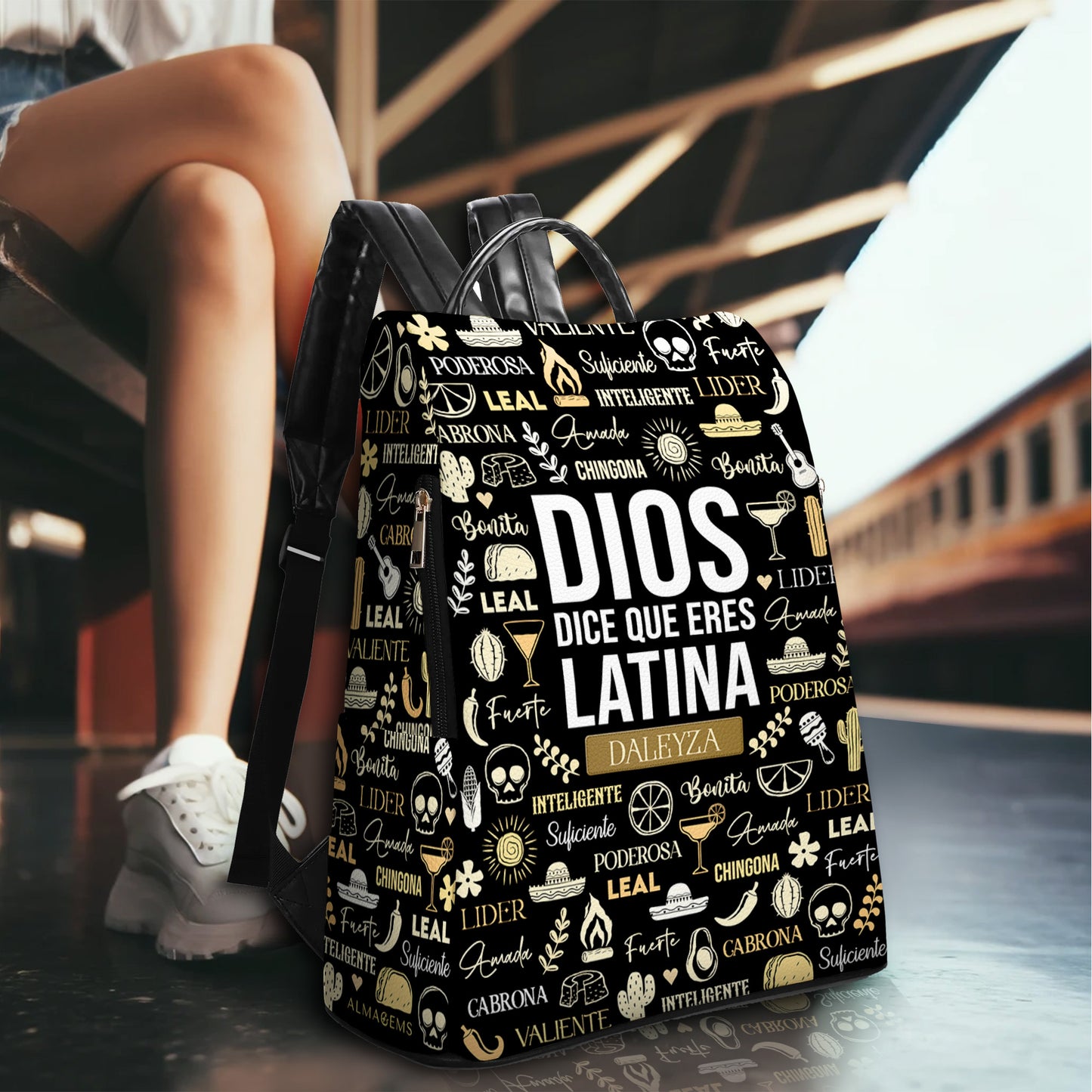 Dios Dice Que Eres - Personalized Custom Leather BackPack - HS035_BP