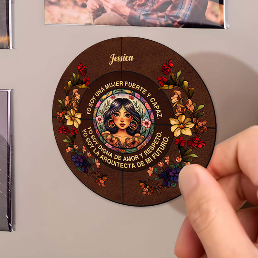 Soy Una Mujer Fuerte y Capaz Amor y Respeto Magnet - Aimant de réfrigérateur personnalisé - HS035_MAGN
