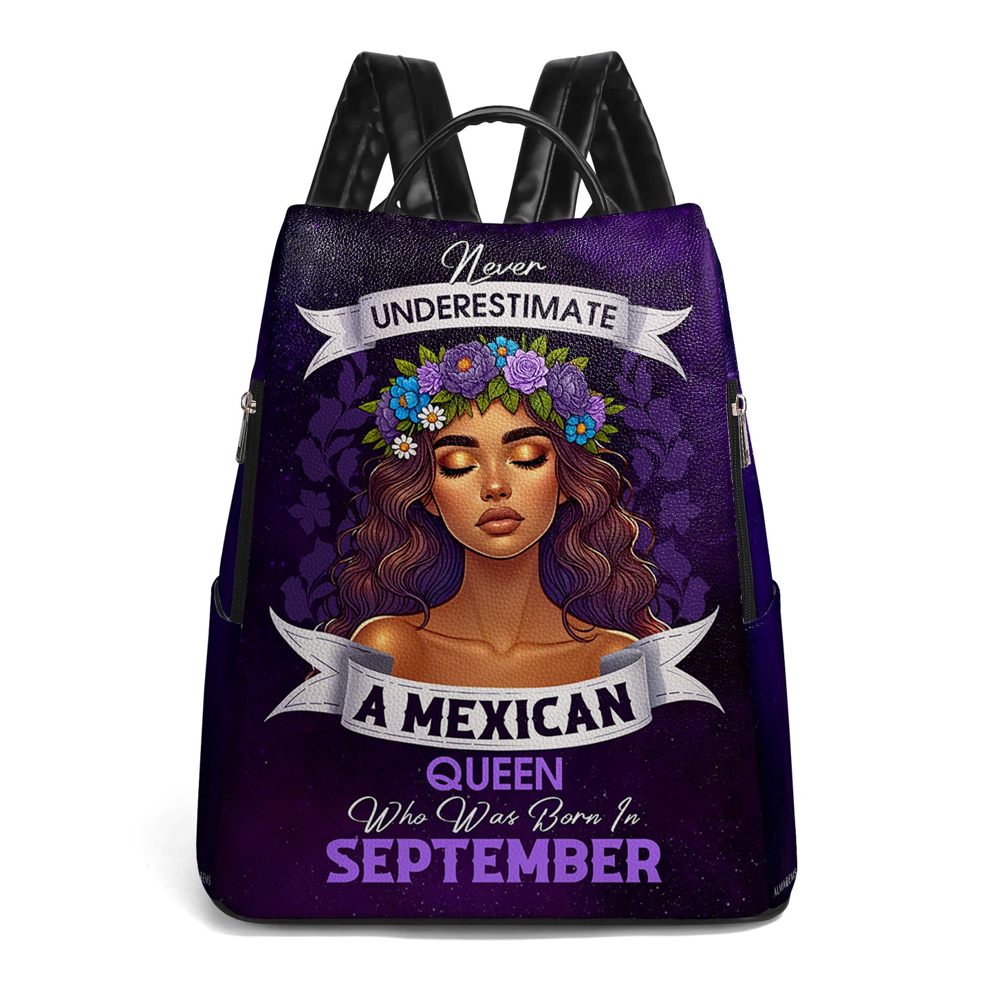 Ne sous-estimez jamais une reine hispanique - Sac à dos en cuir personnalisé - HS063_BP