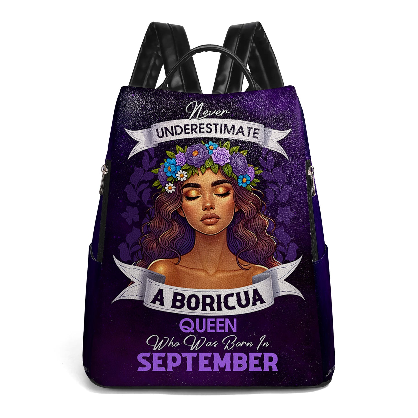 Ne sous-estimez jamais une reine hispanique - Sac à dos en cuir personnalisé - HS063_BP