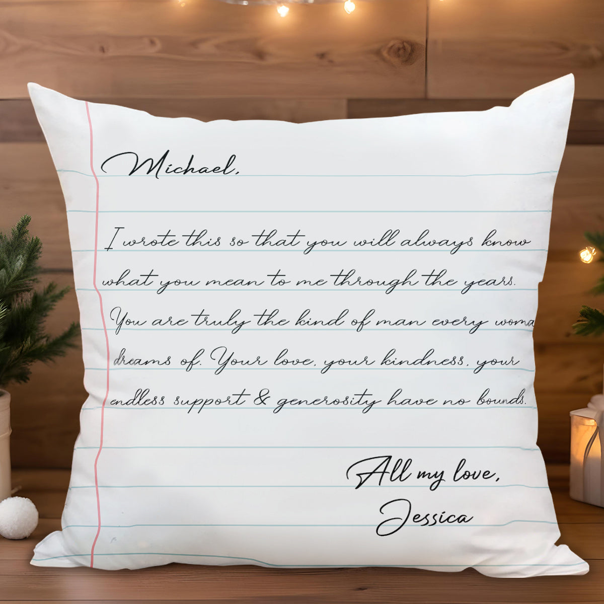 Eternal Love And Devotion Handwritten Letter Pillow