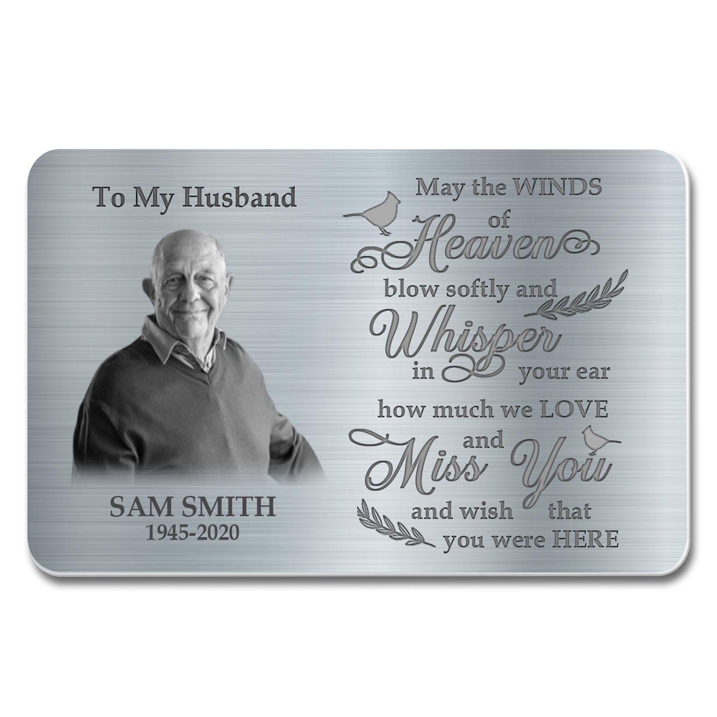 Loving Whisper To Husband With Bird And Leaves Design