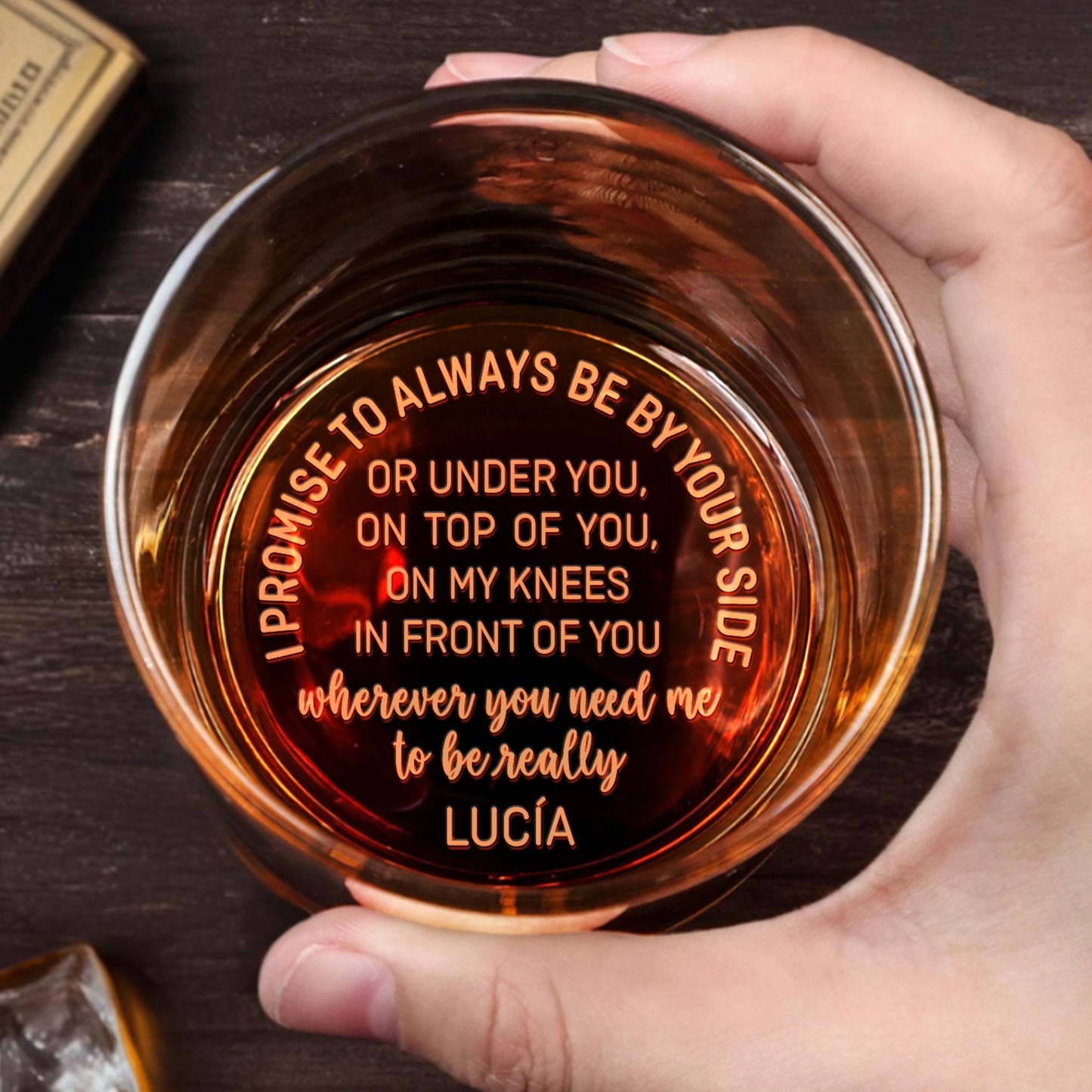 Promise To Always Be By Your Side Love Affection - Personalized Engraved Whiskey Glass - HSB012_EWG