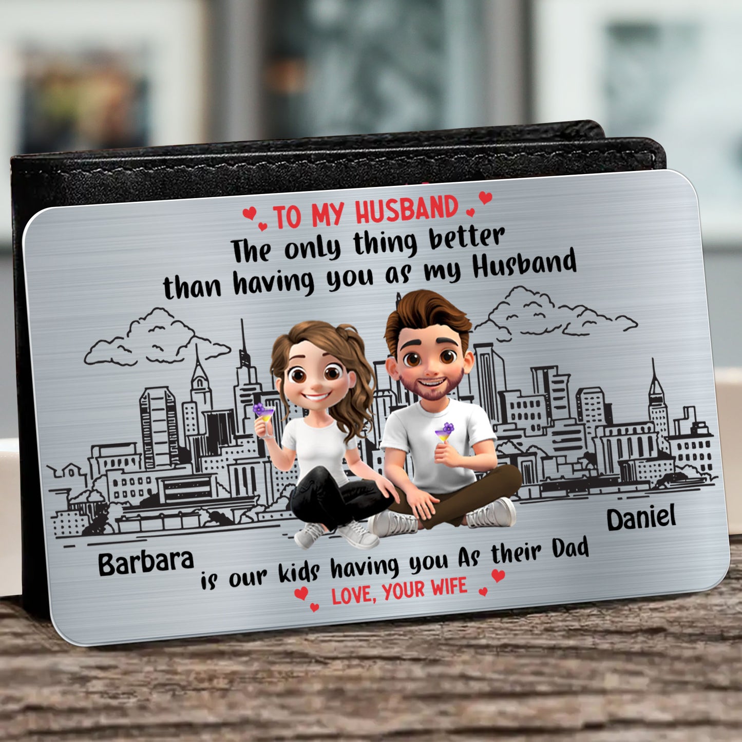 To My Husband, The Only Thing Better Than Having You As My Husband, Cartoon Couple And Cityscape