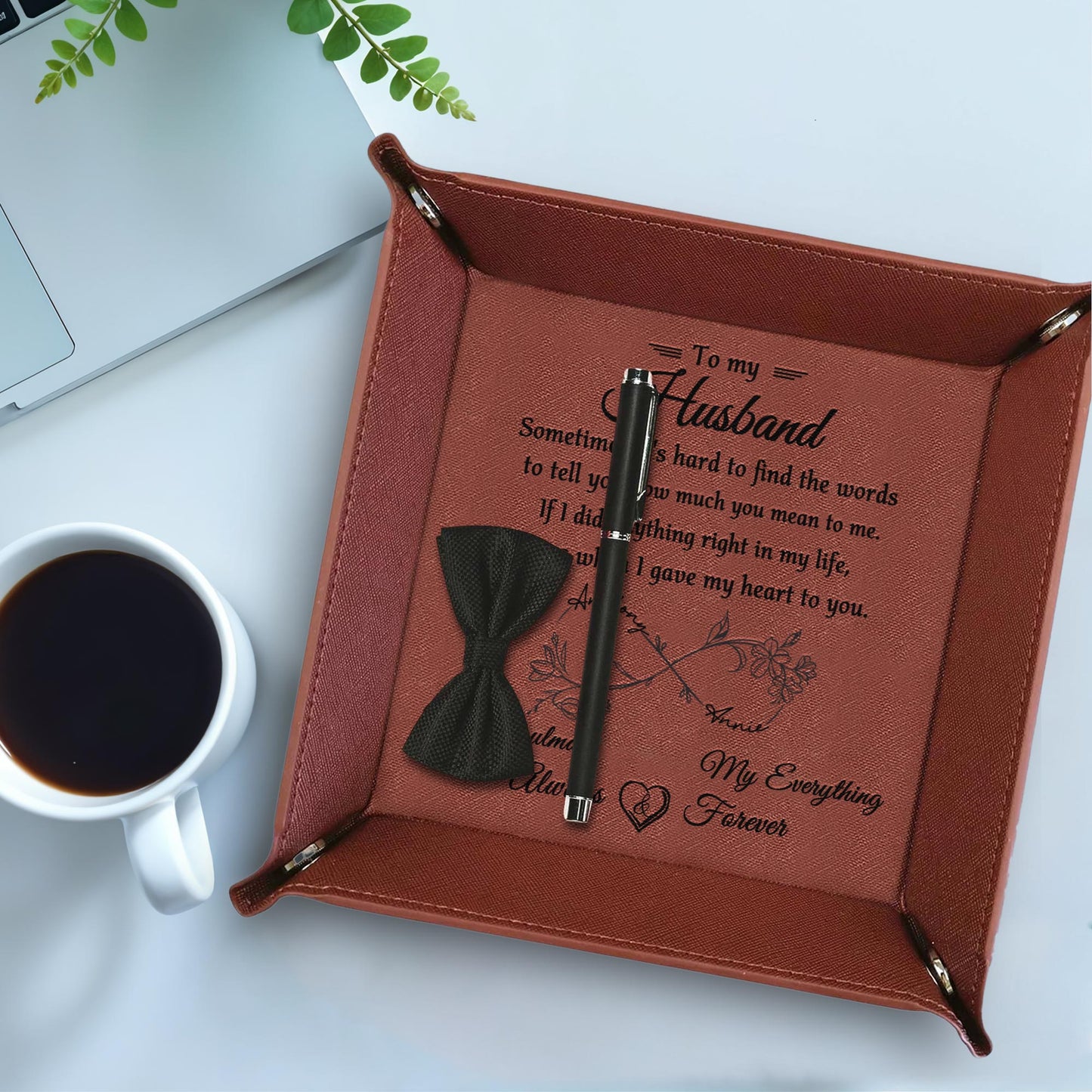 To My Husband, Sometimes It's Hard To Find The Words, Heart And Floral Elements