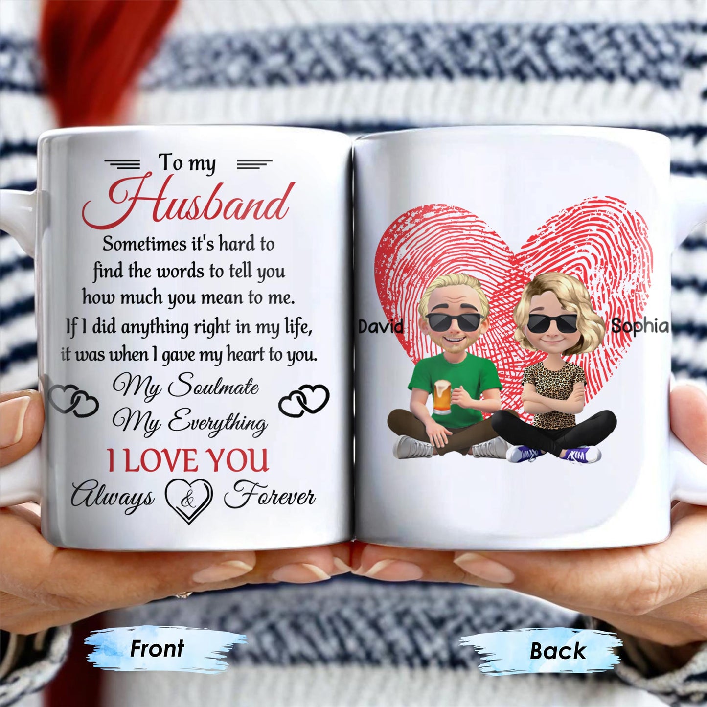 To My Husband, Sometimes It's Hard To Find The Words, Heart And Couple