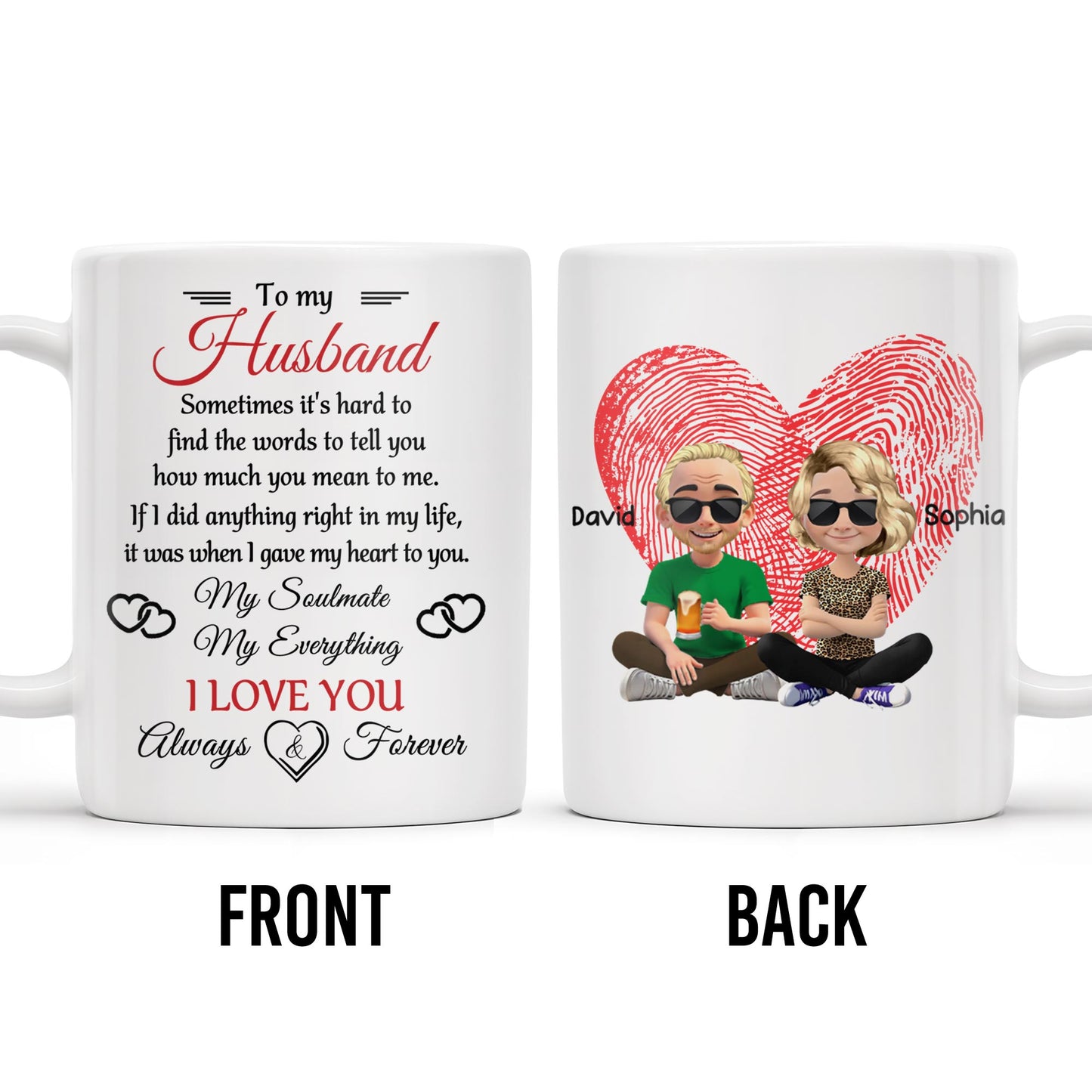 To My Husband, Sometimes It's Hard To Find The Words, Heart And Couple
