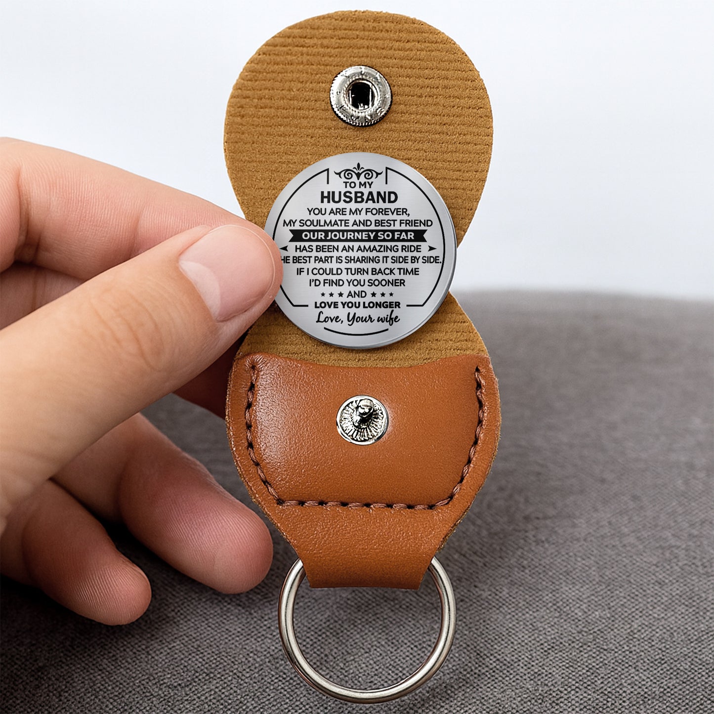 To My Husband, Love Forever Keychain