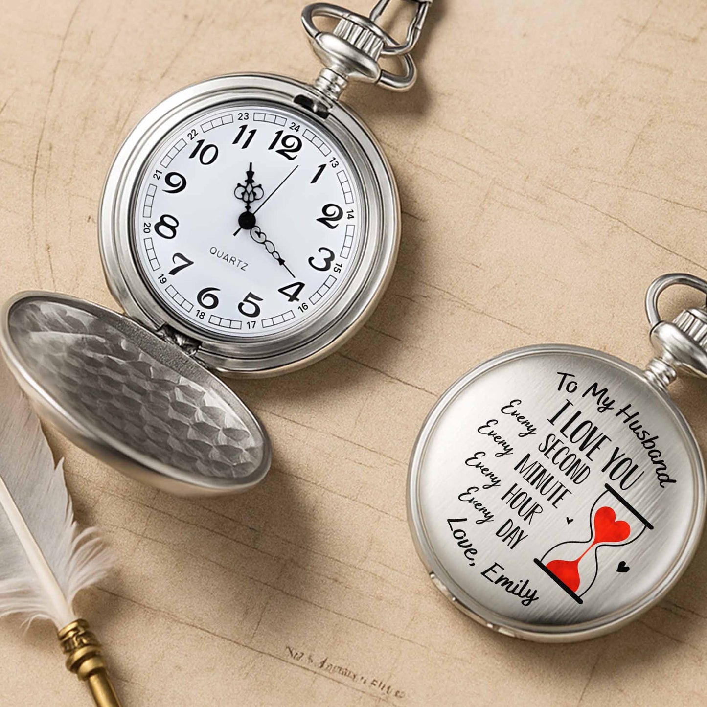 To My Husband I Love You Every Moment, Heart And Hourglass