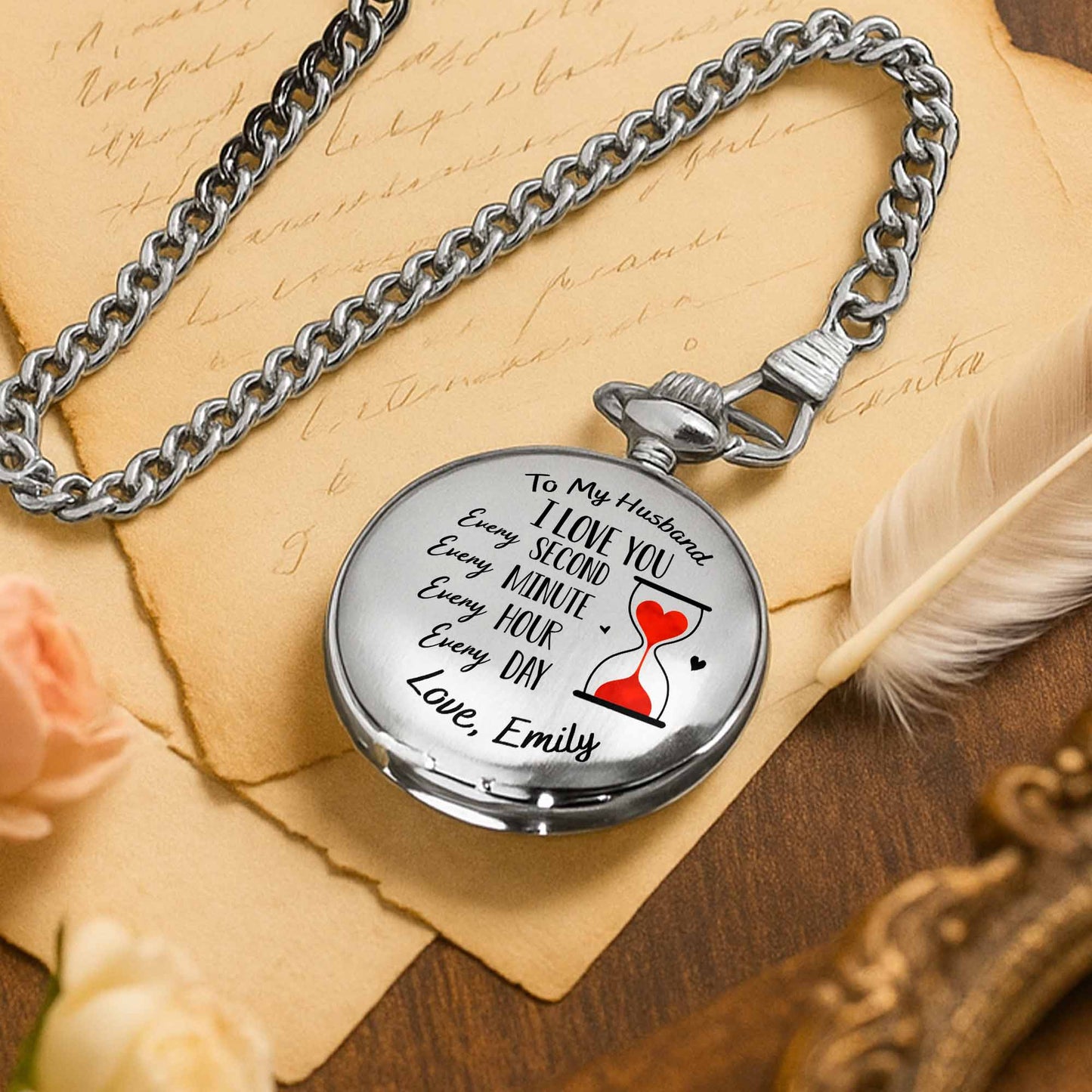 To My Husband I Love You Every Moment, Heart And Hourglass