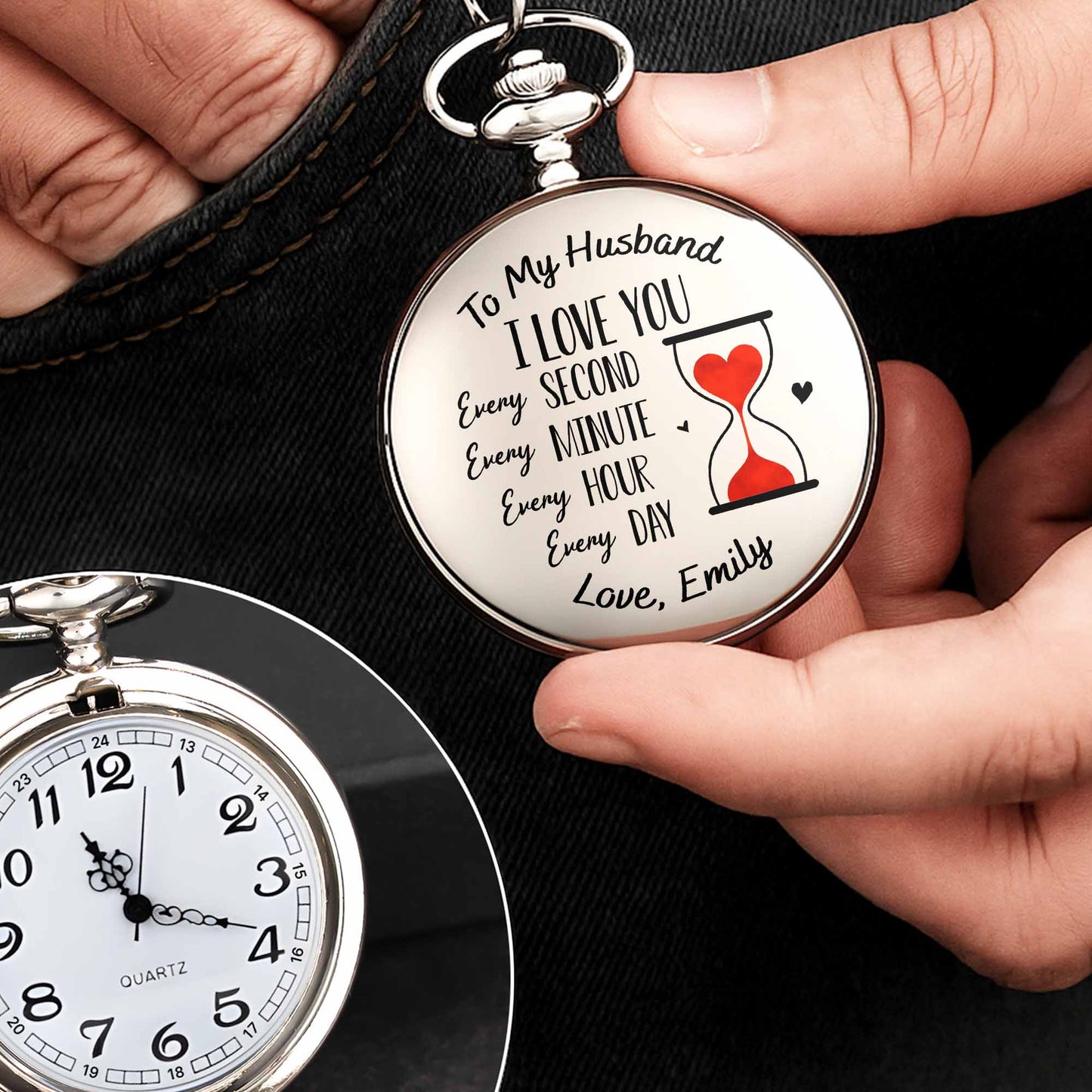 To My Husband I Love You Every Moment, Heart And Hourglass