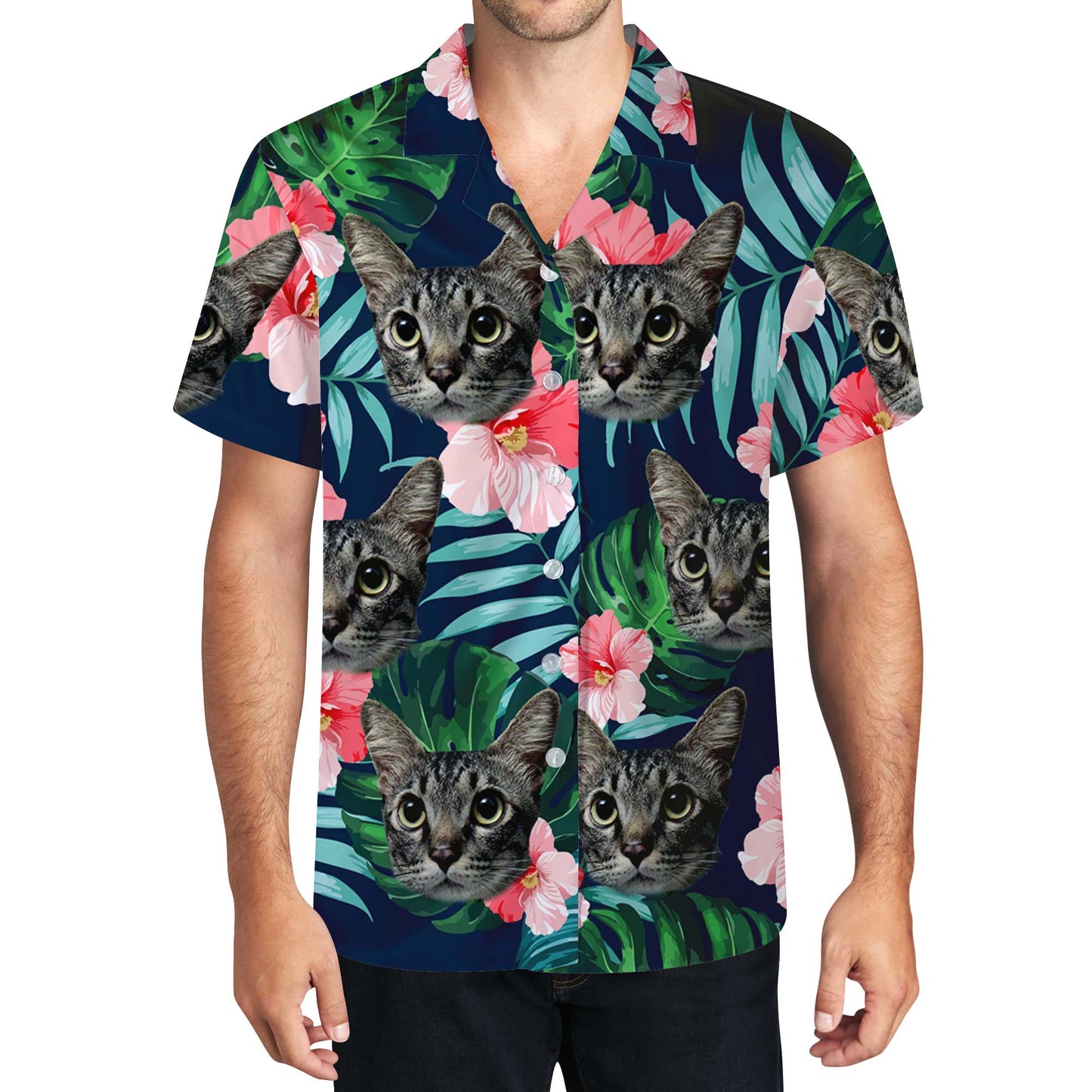 Chemise hawaïenne personnalisée avec votre photo - Chemise hawaïenne unisexe personnalisée - HW_LL04