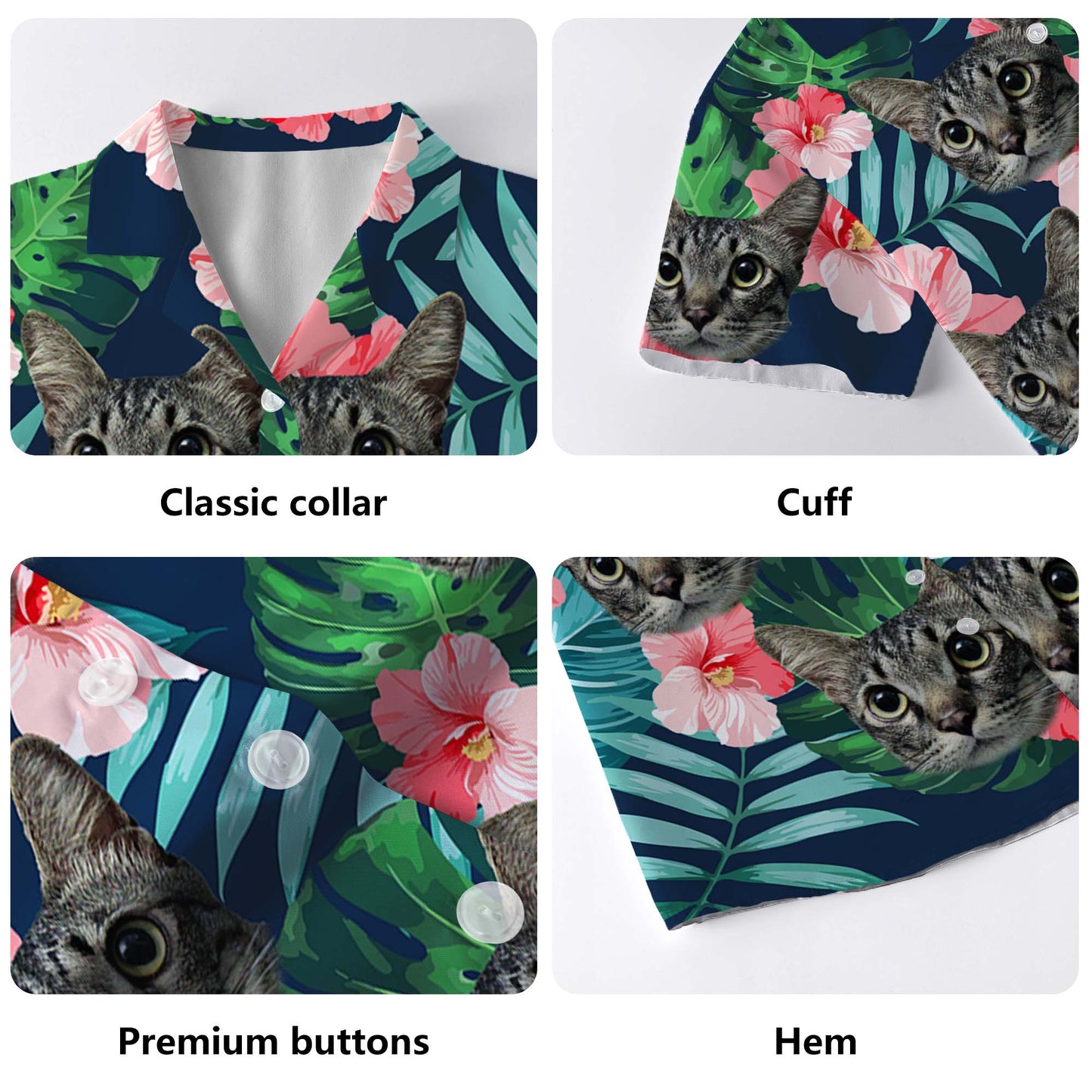 Chemise hawaïenne personnalisée avec votre photo - Chemise hawaïenne unisexe personnalisée - HW_LL04