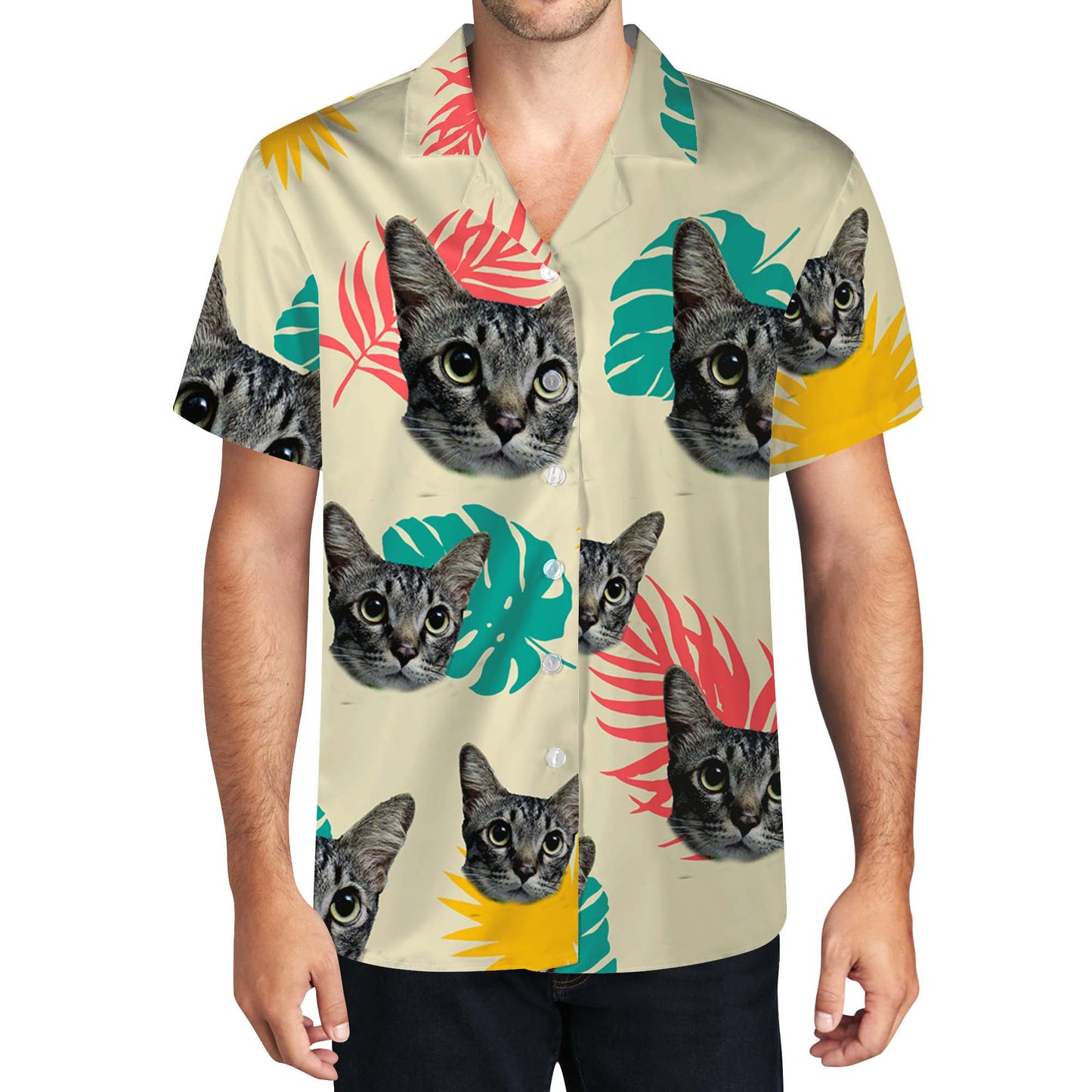 Chemise hawaïenne personnalisée avec votre photo - Chemise hawaïenne unisexe personnalisée - HW_LL05