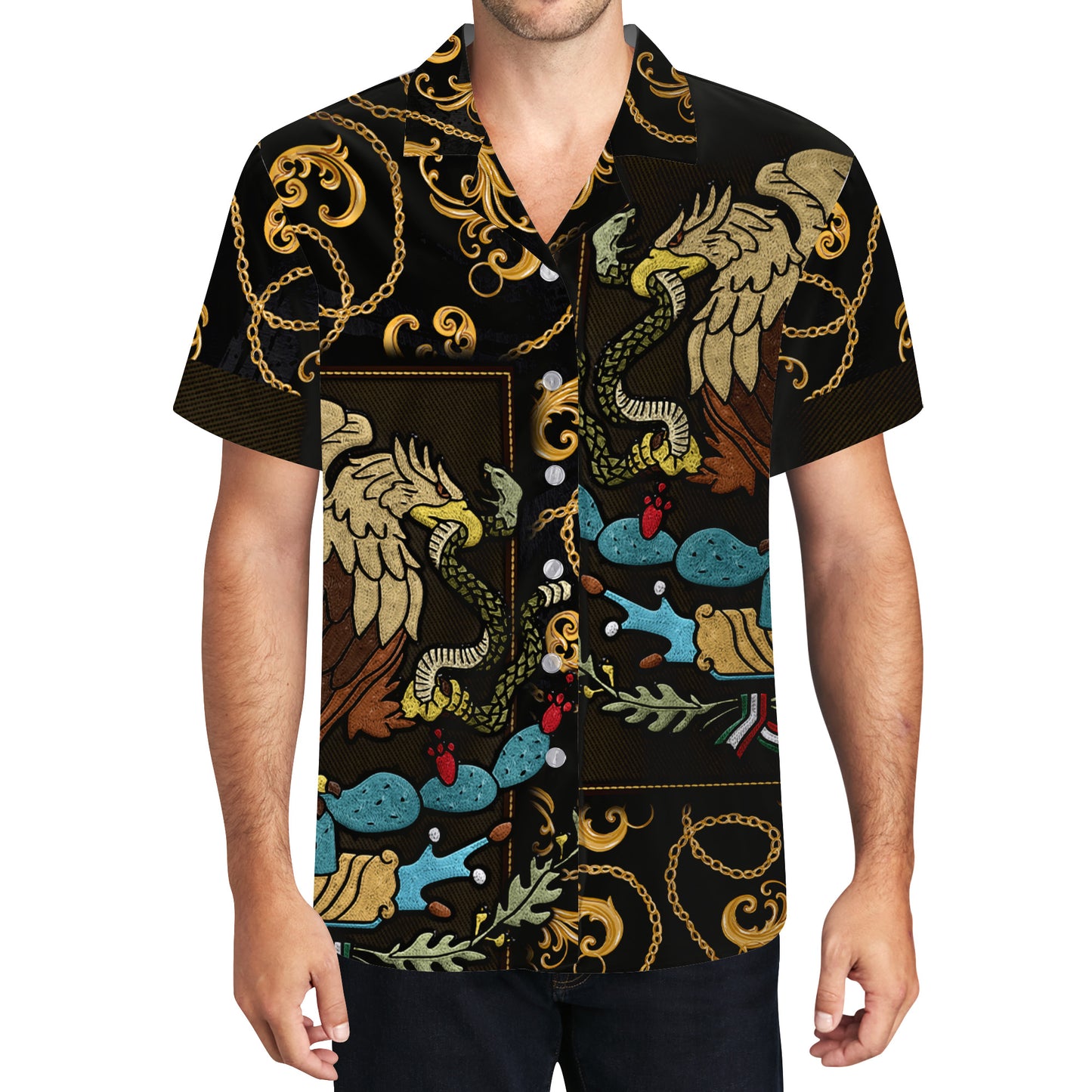 The Golden Eagle - Personalized Custom Unisex Hawaiian Shirt - HW_MX09