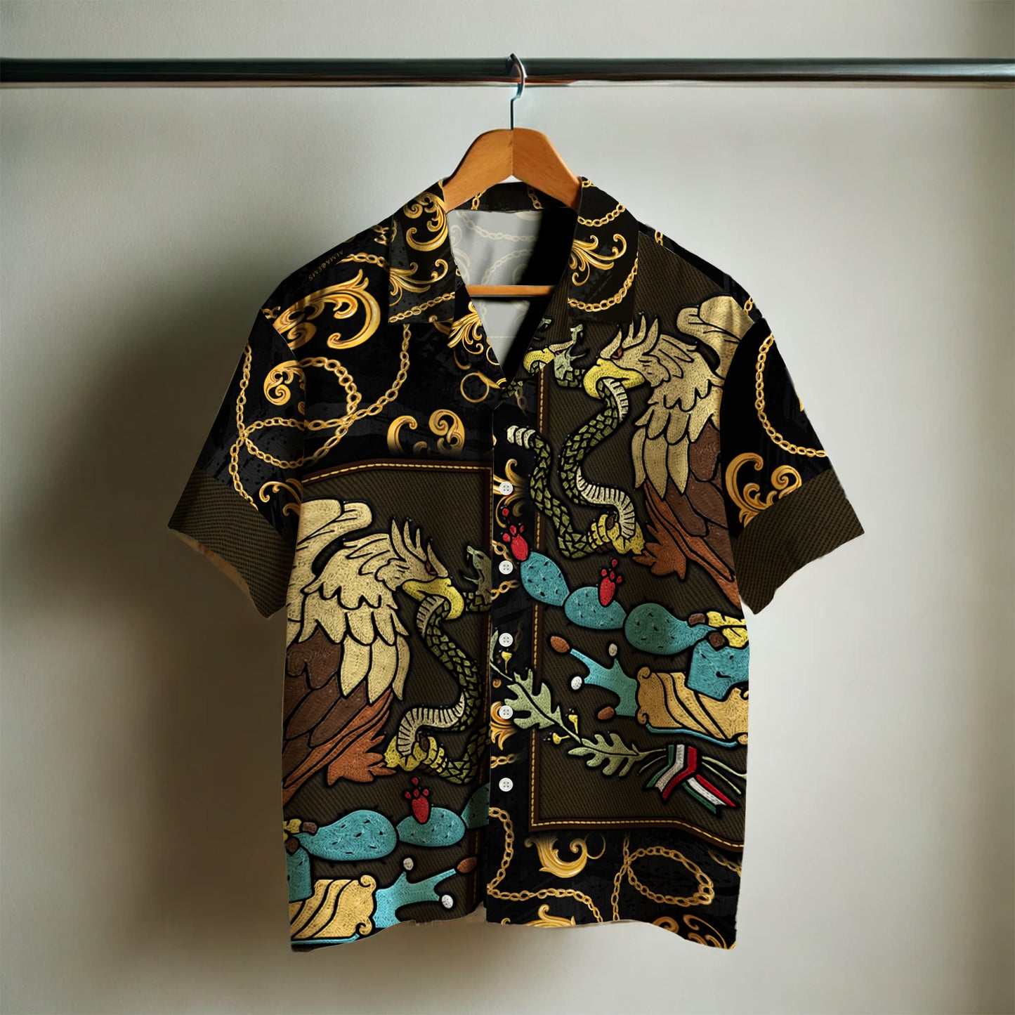 The Golden Eagle - Personalized Custom Unisex Hawaiian Shirt - HW_MX09