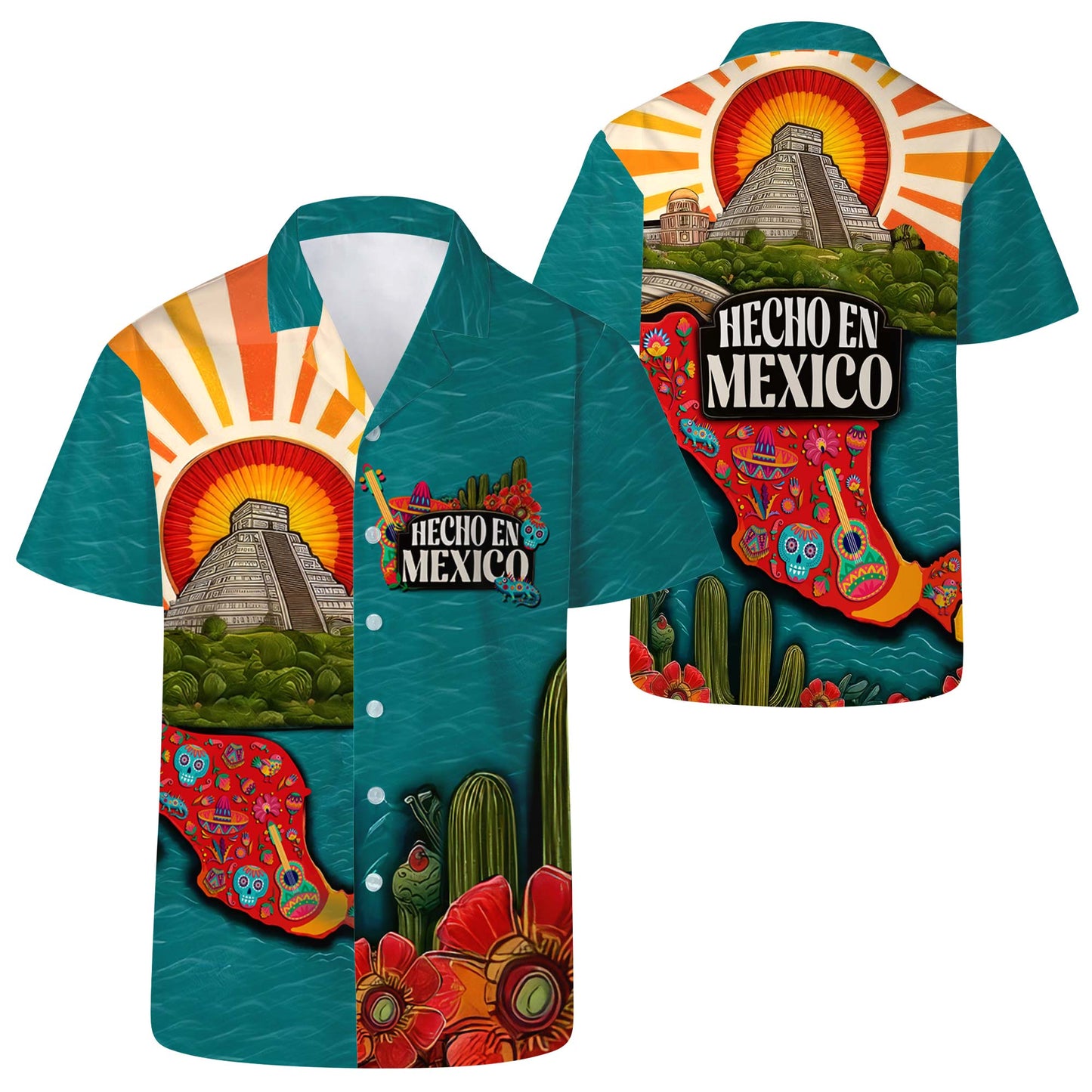 HECHO EN MEXICO - Camisa hawaiana unisex personalizada personalizada - HW_MX13