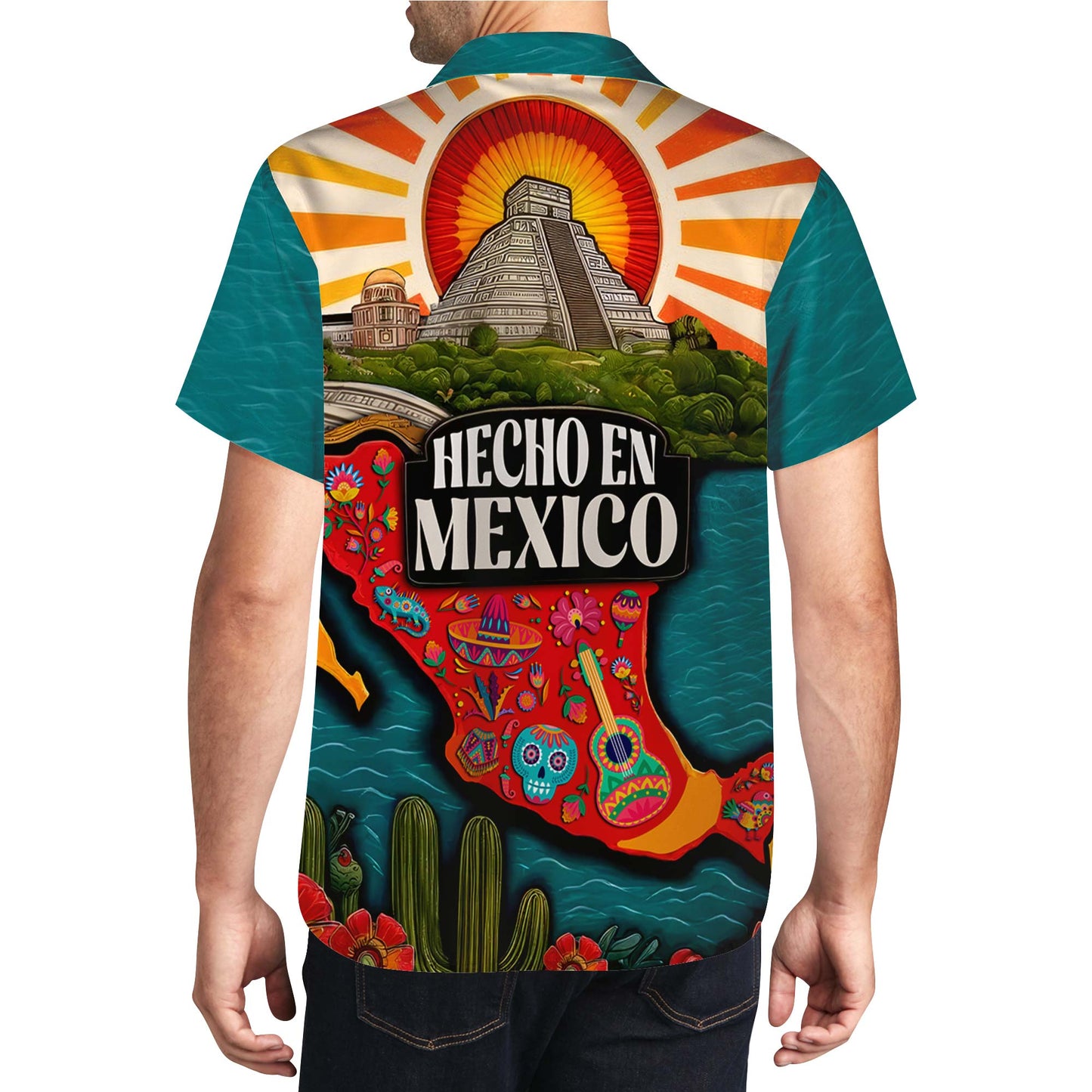 HECHO EN MEXICO - Camisa hawaiana unisex personalizada personalizada - HW_MX13