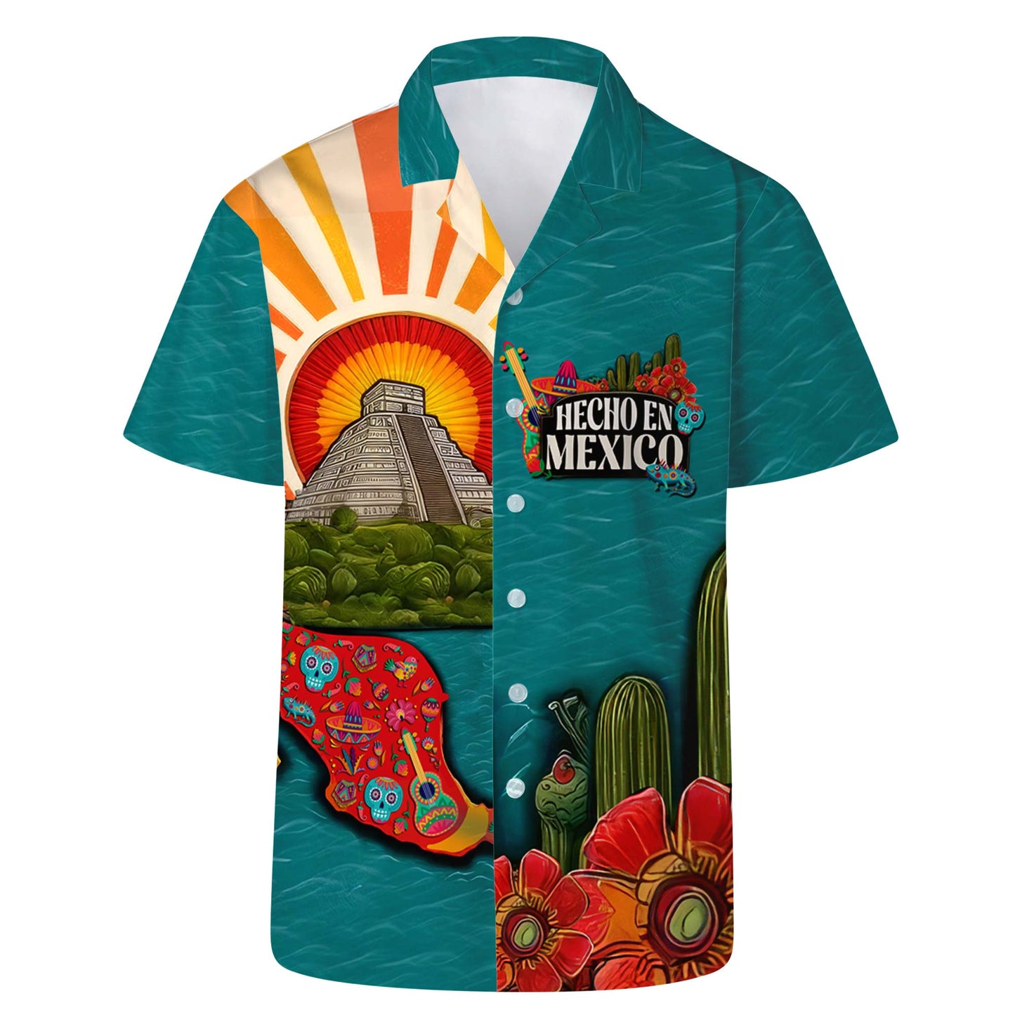 HECHO EN MEXICO - Camisa hawaiana unisex personalizada personalizada - HW_MX13
