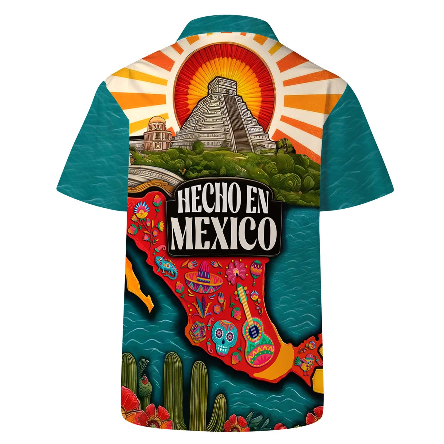 HECHO EN MEXICO - Camisa hawaiana unisex personalizada personalizada - HW_MX13