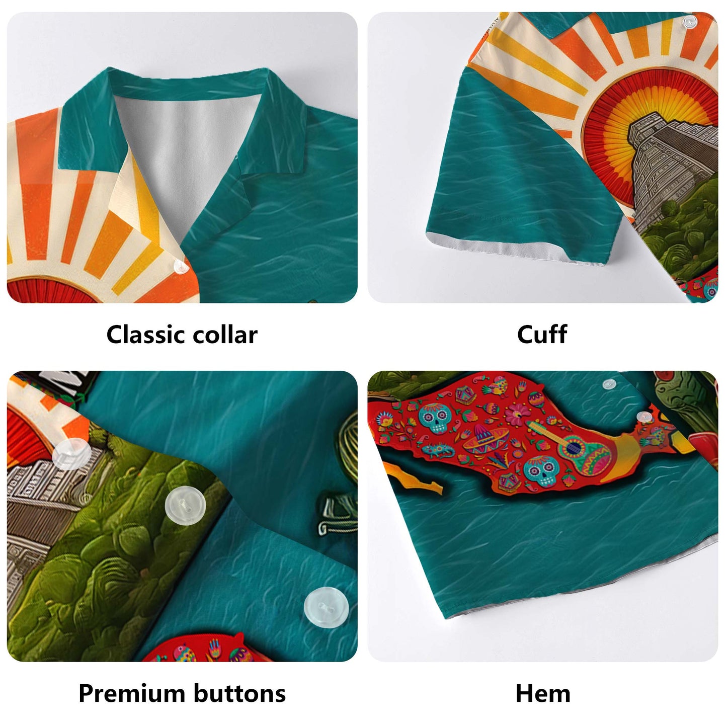 HECHO EN MEXICO - Camisa hawaiana unisex personalizada personalizada - HW_MX13