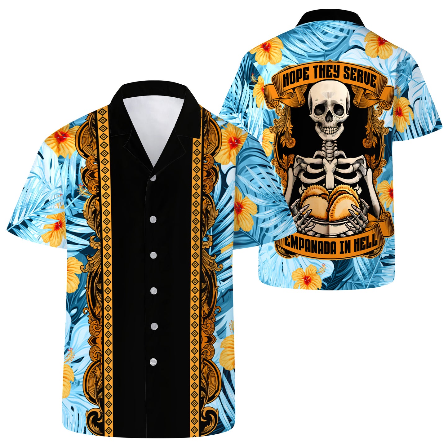Ojalá sirvan empanadas en el infierno - Camisa hawaiana unisex personalizada - HW_MX40