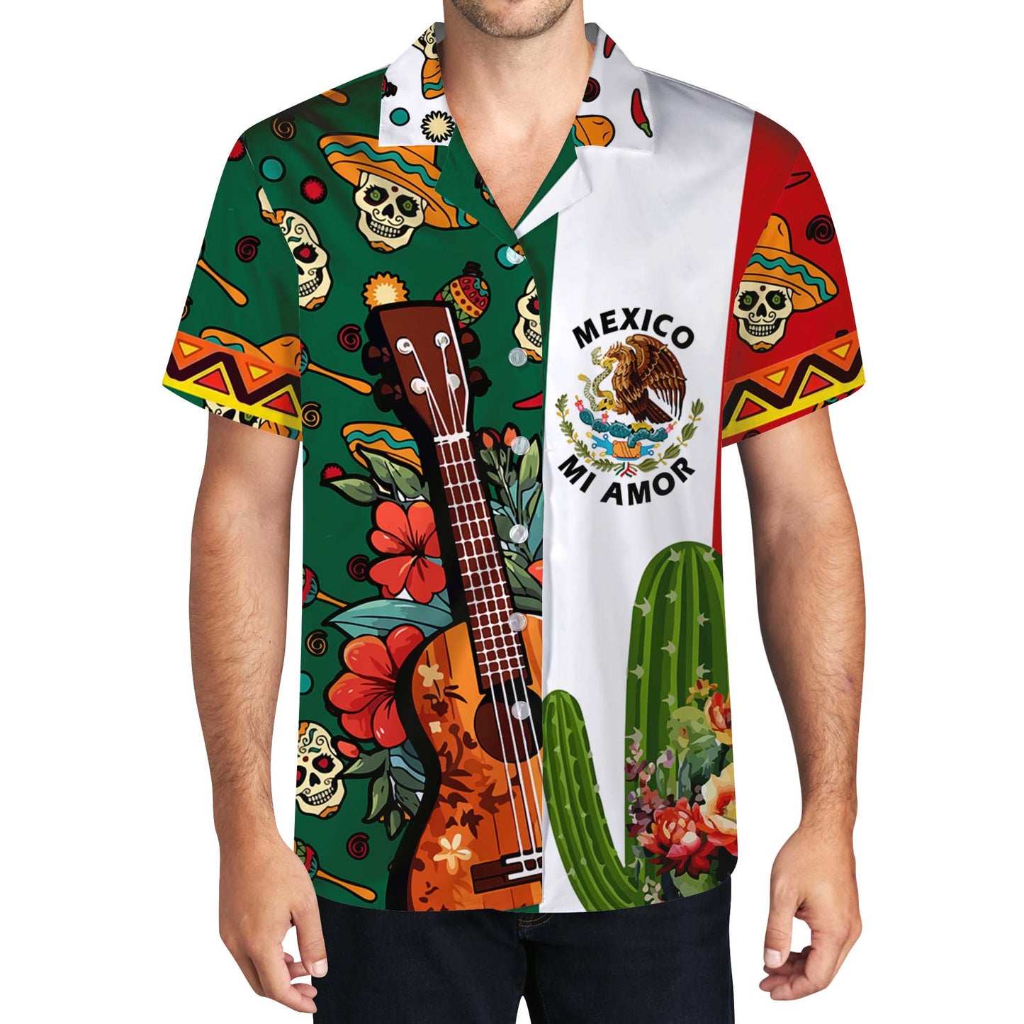 Mexico Mi Amor - Chemise hawaïenne unisexe personnalisée - HW_MX42