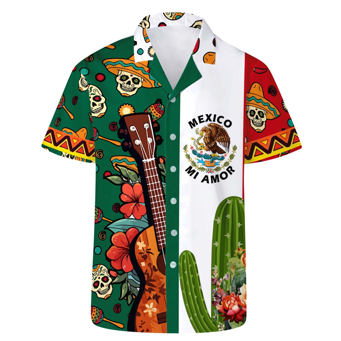 Mexico Mi Amor - Chemise hawaïenne unisexe personnalisée - HW_MX42