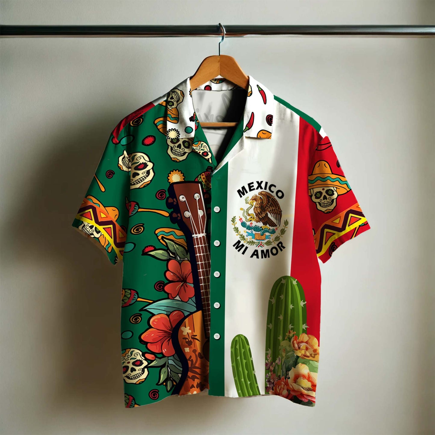 Mexico Mi Amor - Chemise hawaïenne unisexe personnalisée - HW_MX42