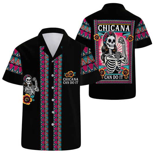 Chicana Can Do It – Chemise hawaïenne unisexe personnalisée – HW_MX20