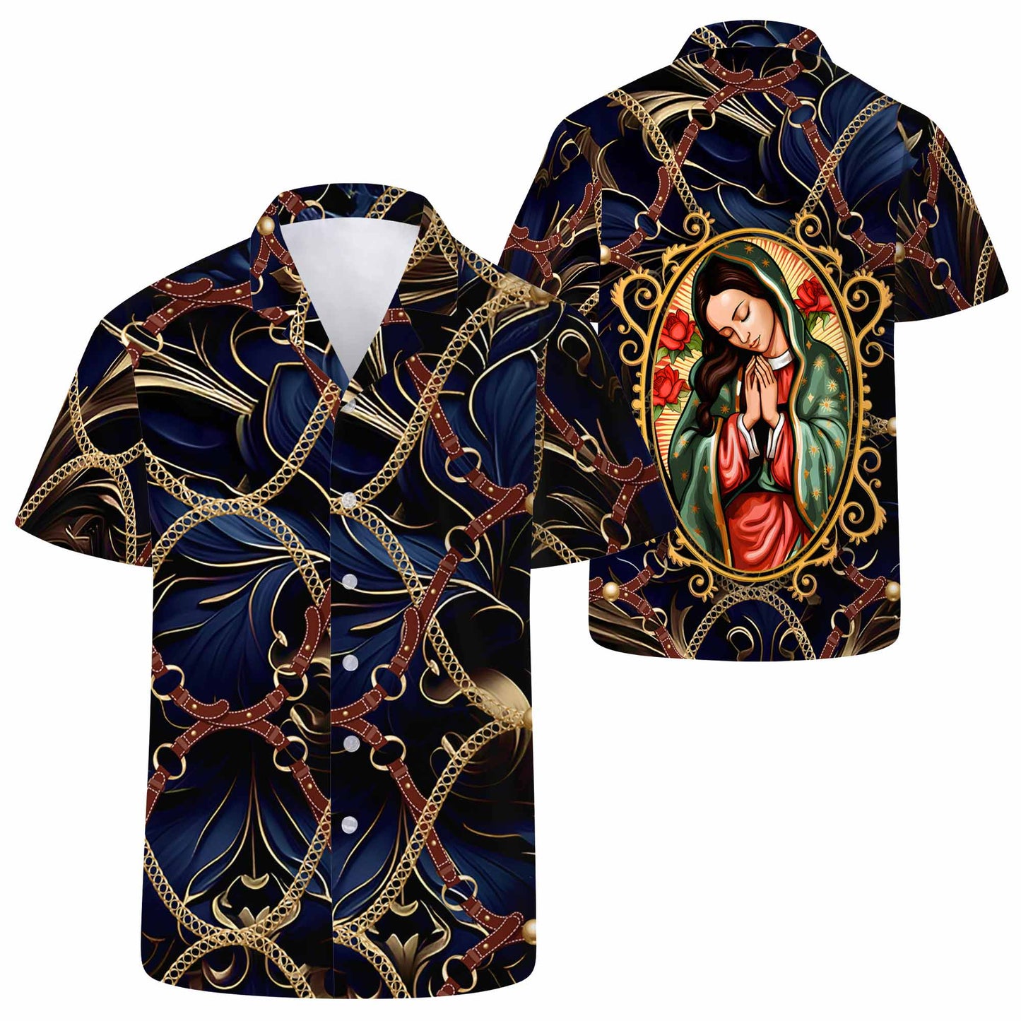 Nuestra Señora de Guadalupe - Camisa hawaiana unisex personalizada - HW_MX43