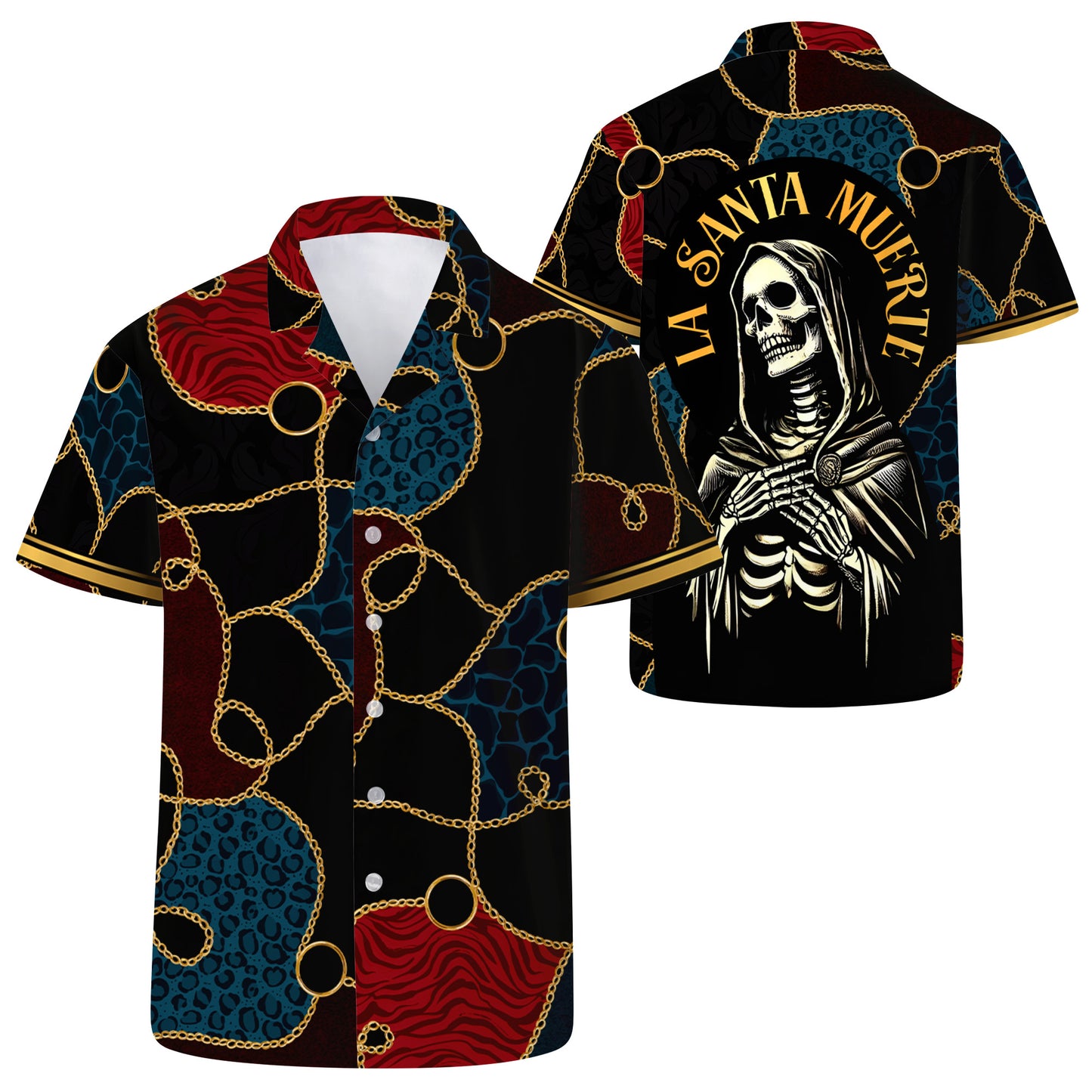 La Santa Muerte - Chemise hawaïenne unisexe personnalisée - HW_MX55