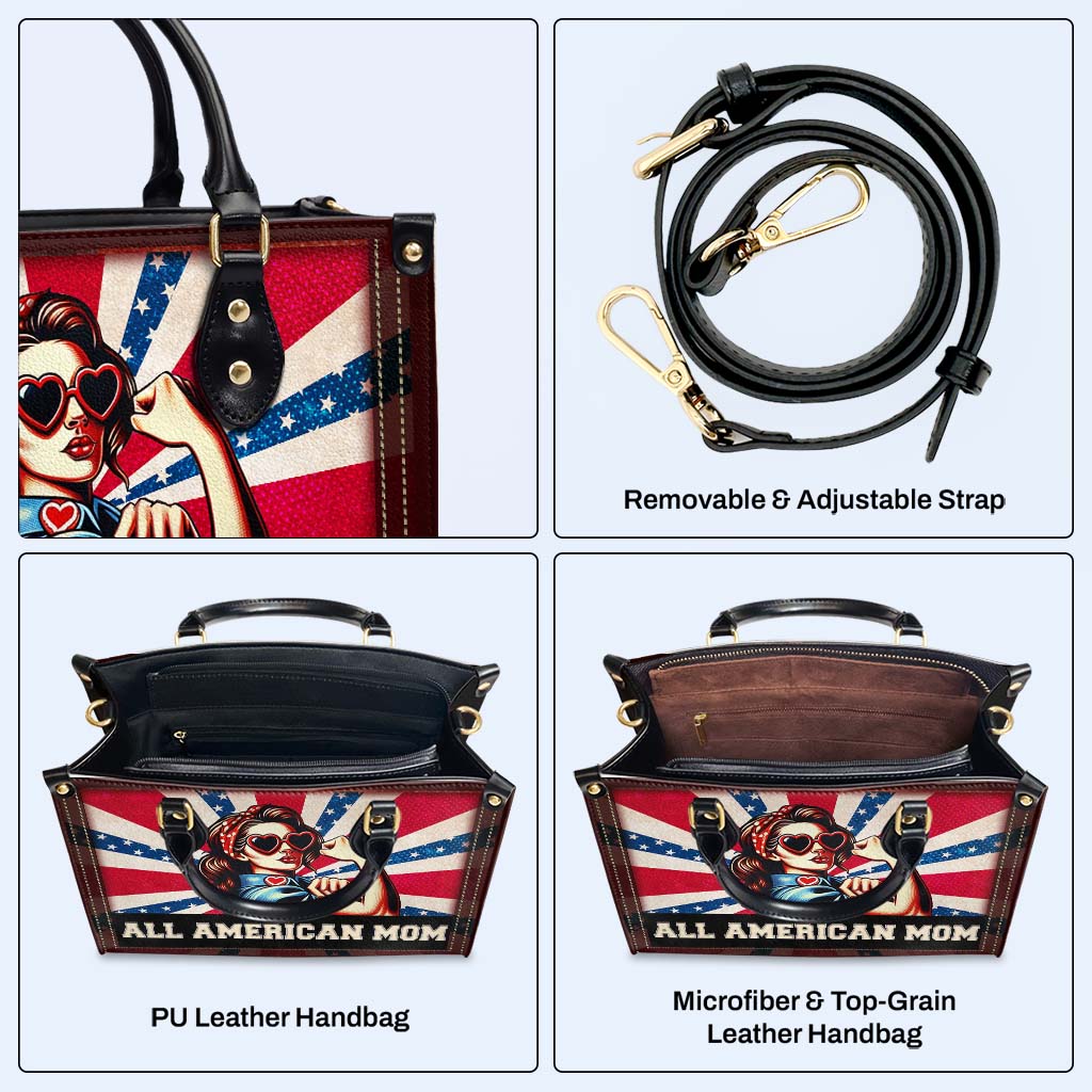 All American Mom - Sac à main en cuir personnalisé - IND10