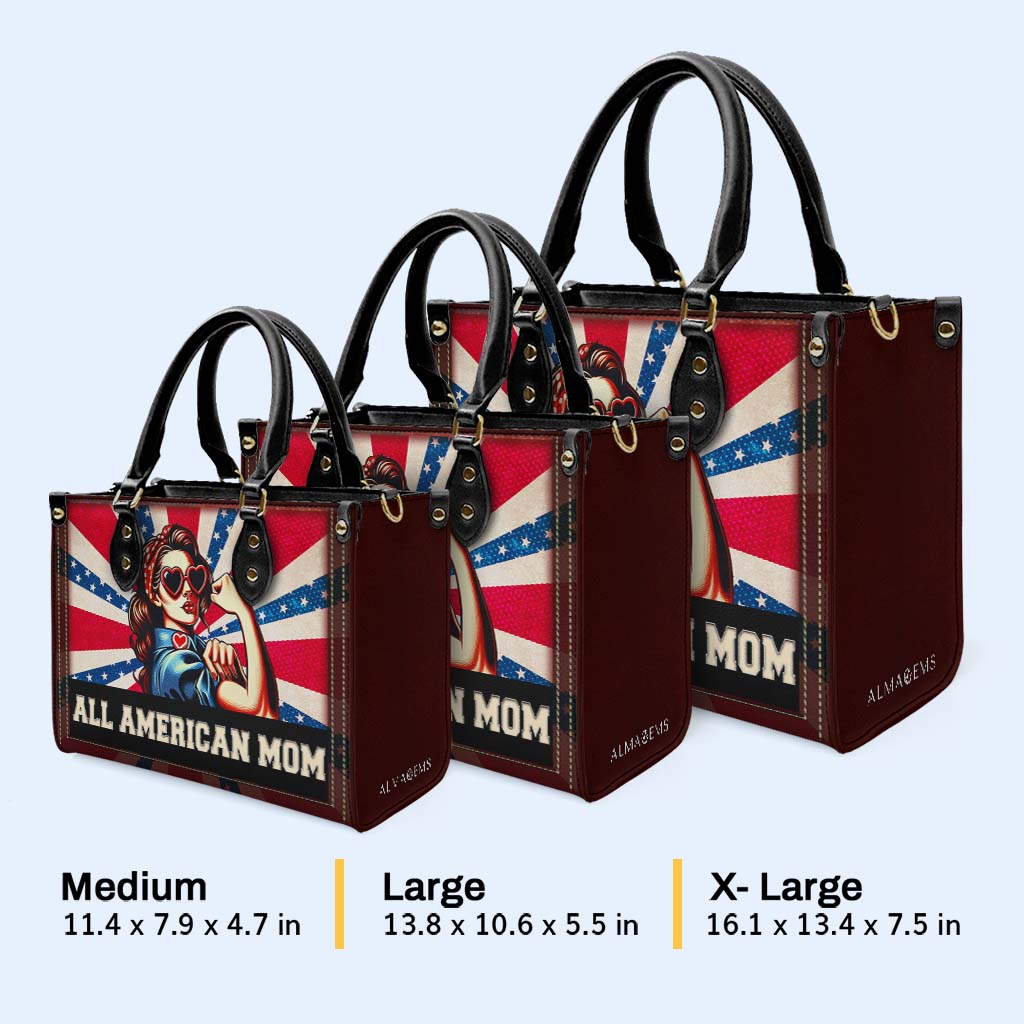 All American Mom - Sac à main en cuir personnalisé - IND10